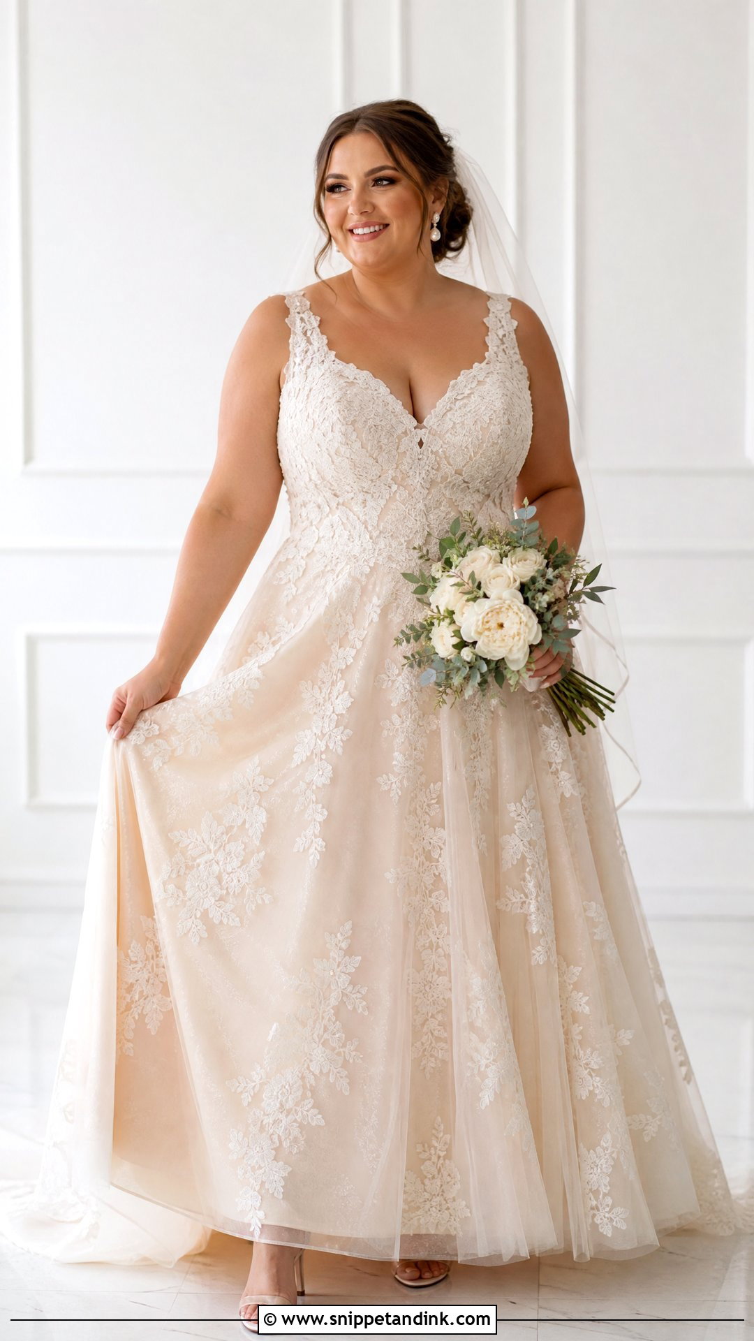 Champagne Gold Plus Size Wedding Dress - Snippet and Ink - 25 Champagne Gold Wedding Dress Ideas