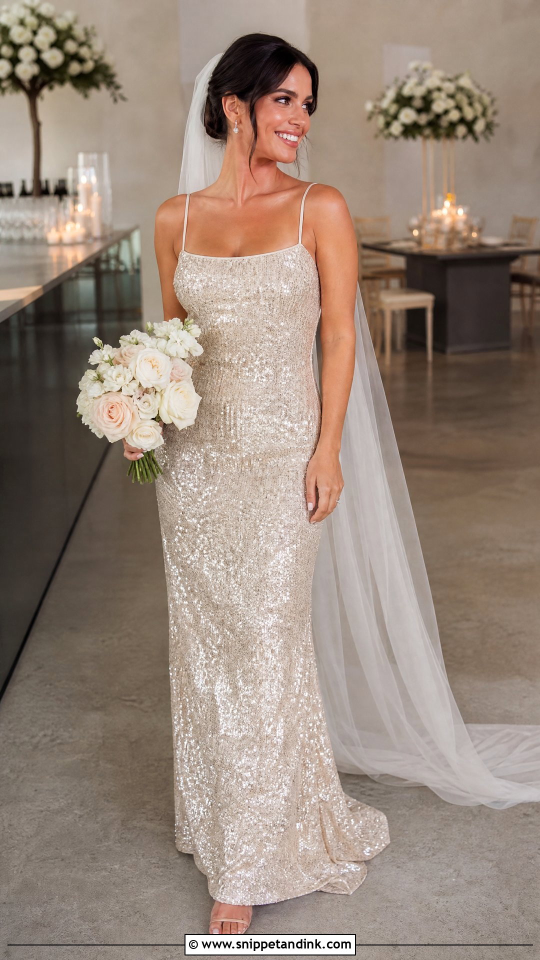 Champagne Gold Sequin Wedding Dress - Snippet and Ink - 25 Champagne Gold Wedding Dress Ideas