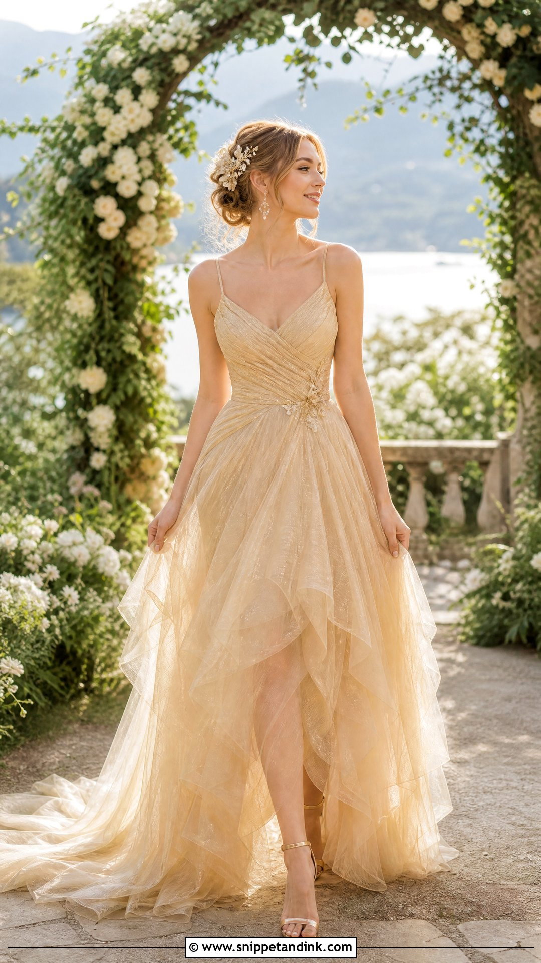 Champagne Gold Tulle Wedding Dress - Snippet and Ink - 25 Champagne Gold Wedding Dress Ideas