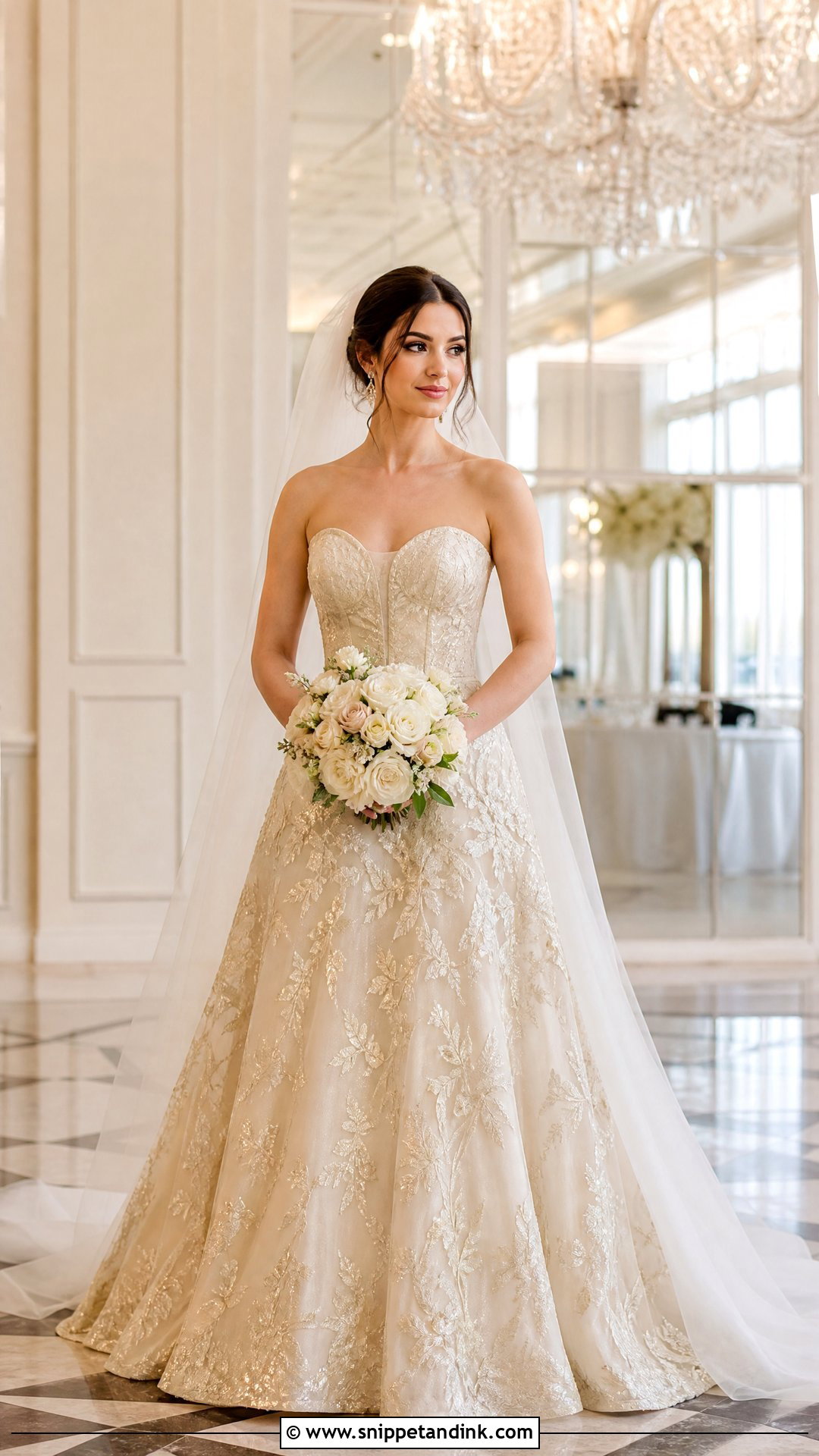 Champagne Gold Wedding Dress - Snippet and Ink - 25 Champagne Wedding Dresses