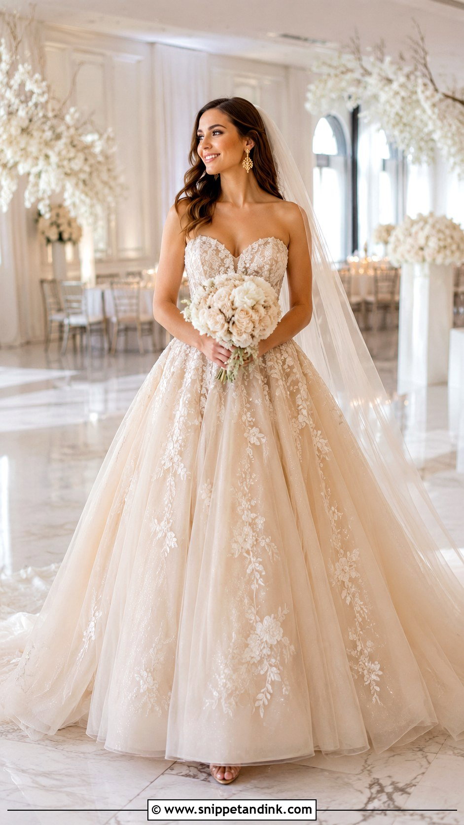 Champagne Gold Wedding Dress Ballgown - Snippet and Ink - 20 Luxury Wedding Dress Ballgown Ideas