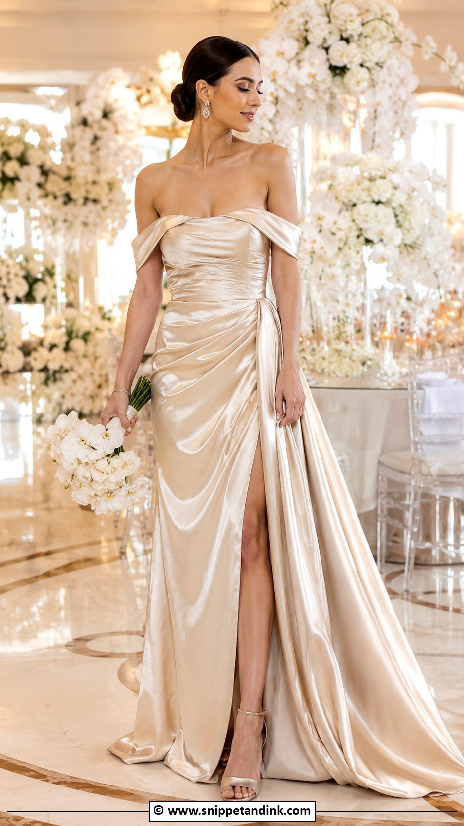 Champagne Gold Wedding Dress - Snippet and Ink - 25 Colourful Wedding Dress Ideas