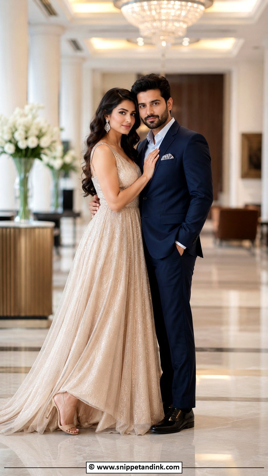 Champagne Gown Pre Wedding Outfit - Snippet and Ink - 30 Pre Wedding Clothes Idea Ideas