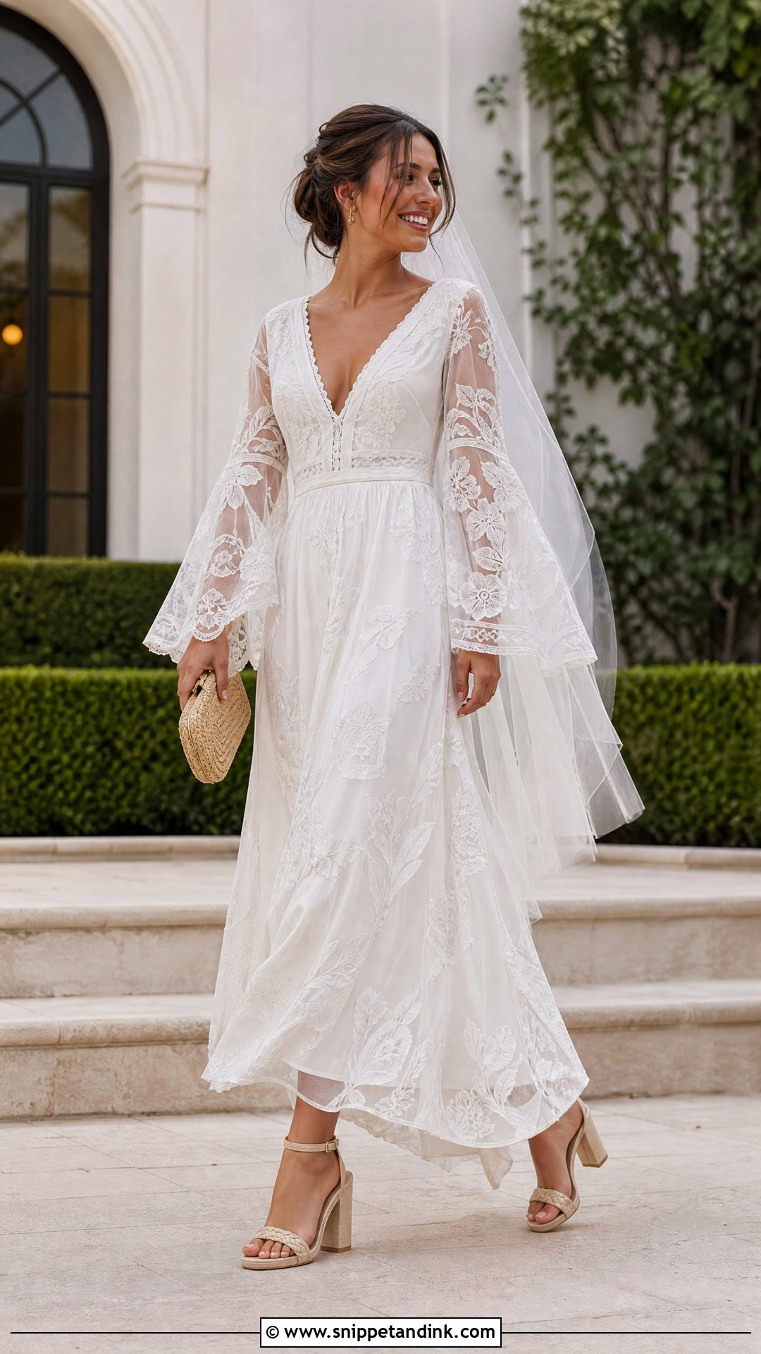 Champagne High Heels With Boho Wedding Dress - Snippet and Ink - 20 Wedding High Heels Brides Ideas
