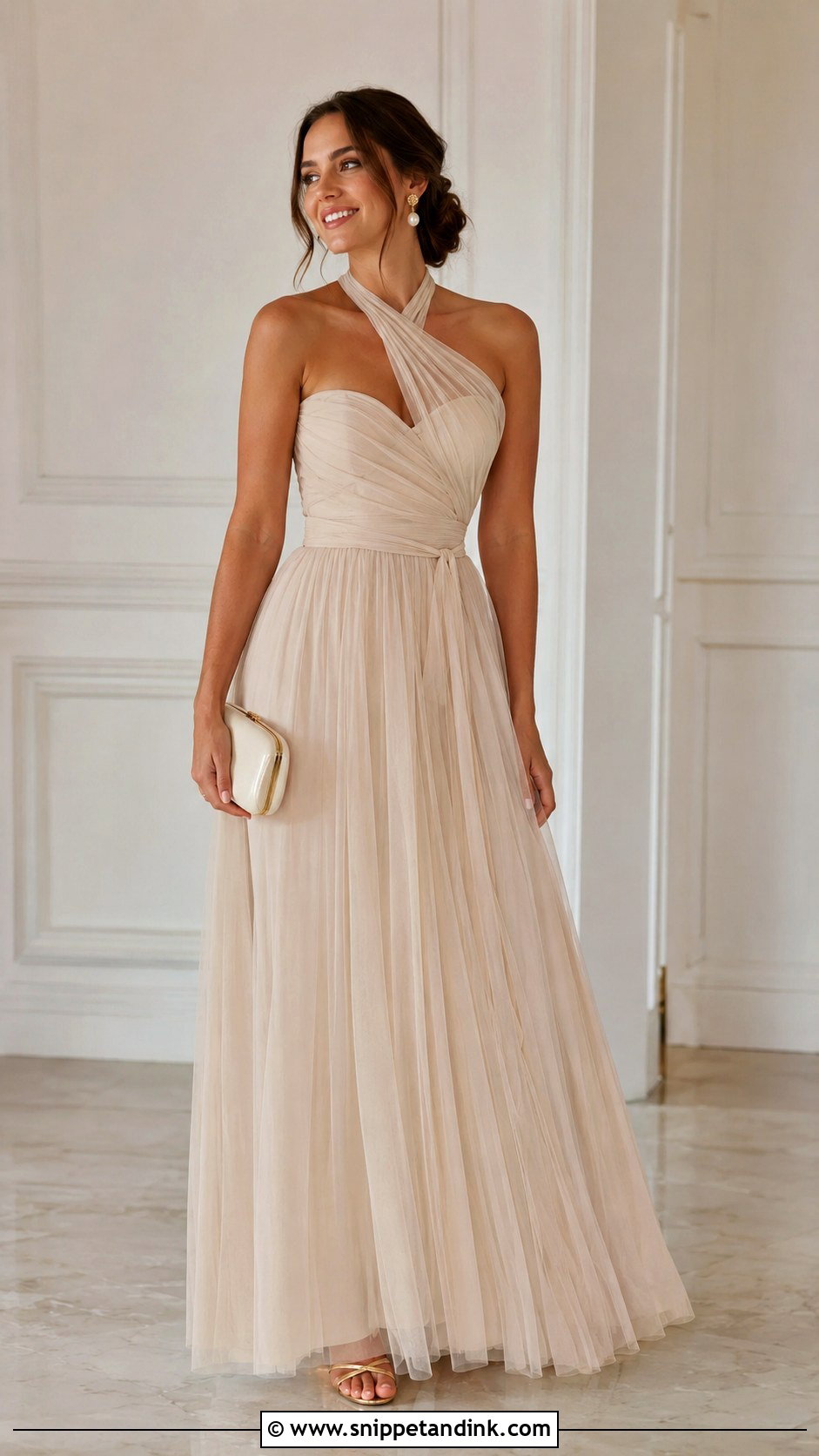 Champagne Infinity Dress With Tulle - Snippet and Ink - 20 Infinity Dress with Tulle Ideas