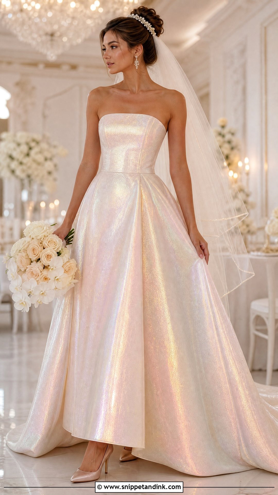 Champagne Iridescent Wedding Dress - Snippet and Ink - 25 Iridescent Wedding Dress Ideas