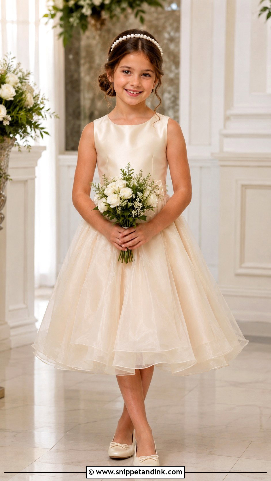 Champagne Kids Bridal Dress - Snippet and Ink - 20 Kids Bridal Dress Ideas