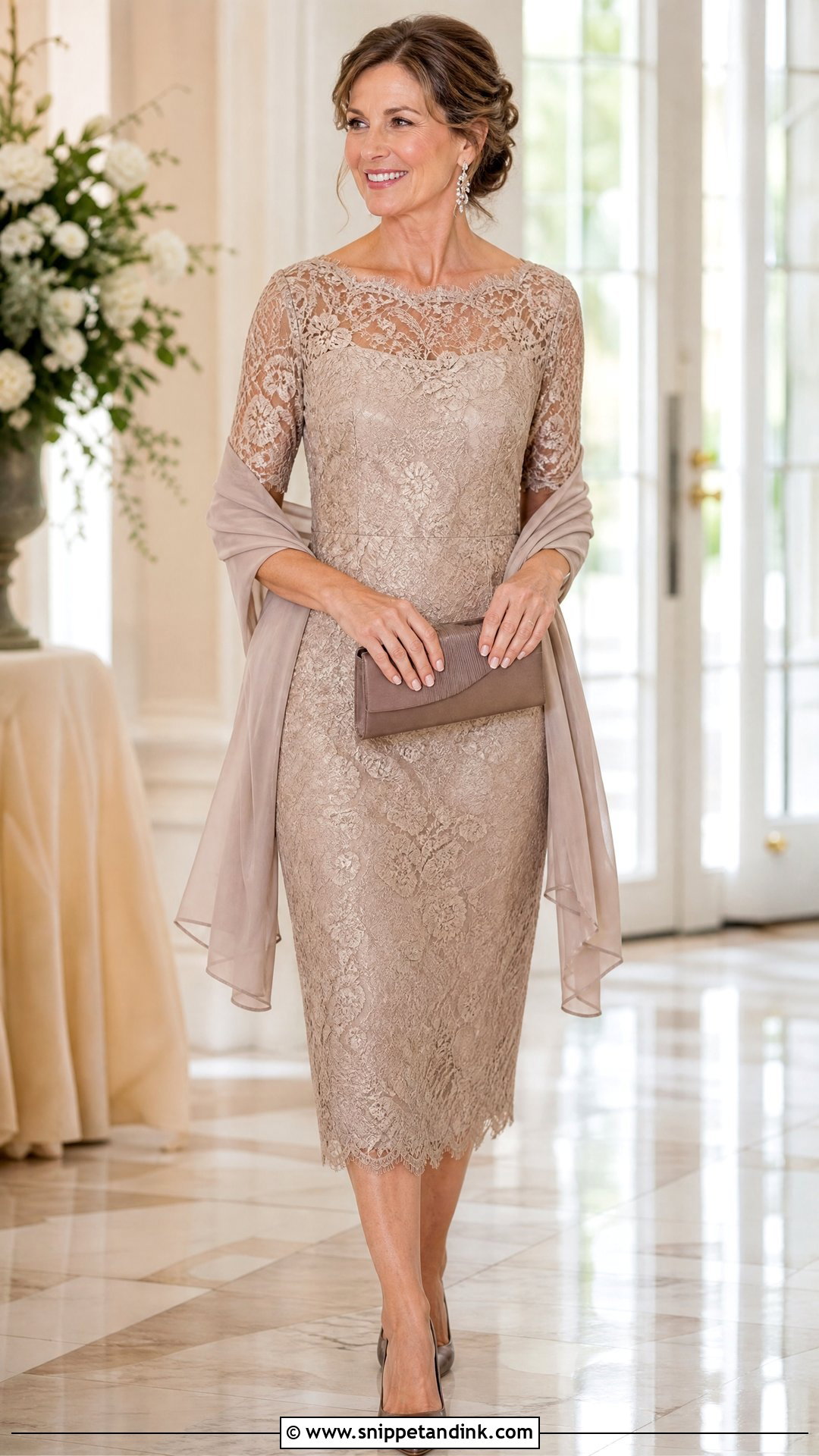 Champagne Lace Wedding Godmother Dress - Snippet and Ink - 20 Wedding Godmother Dress Ideas