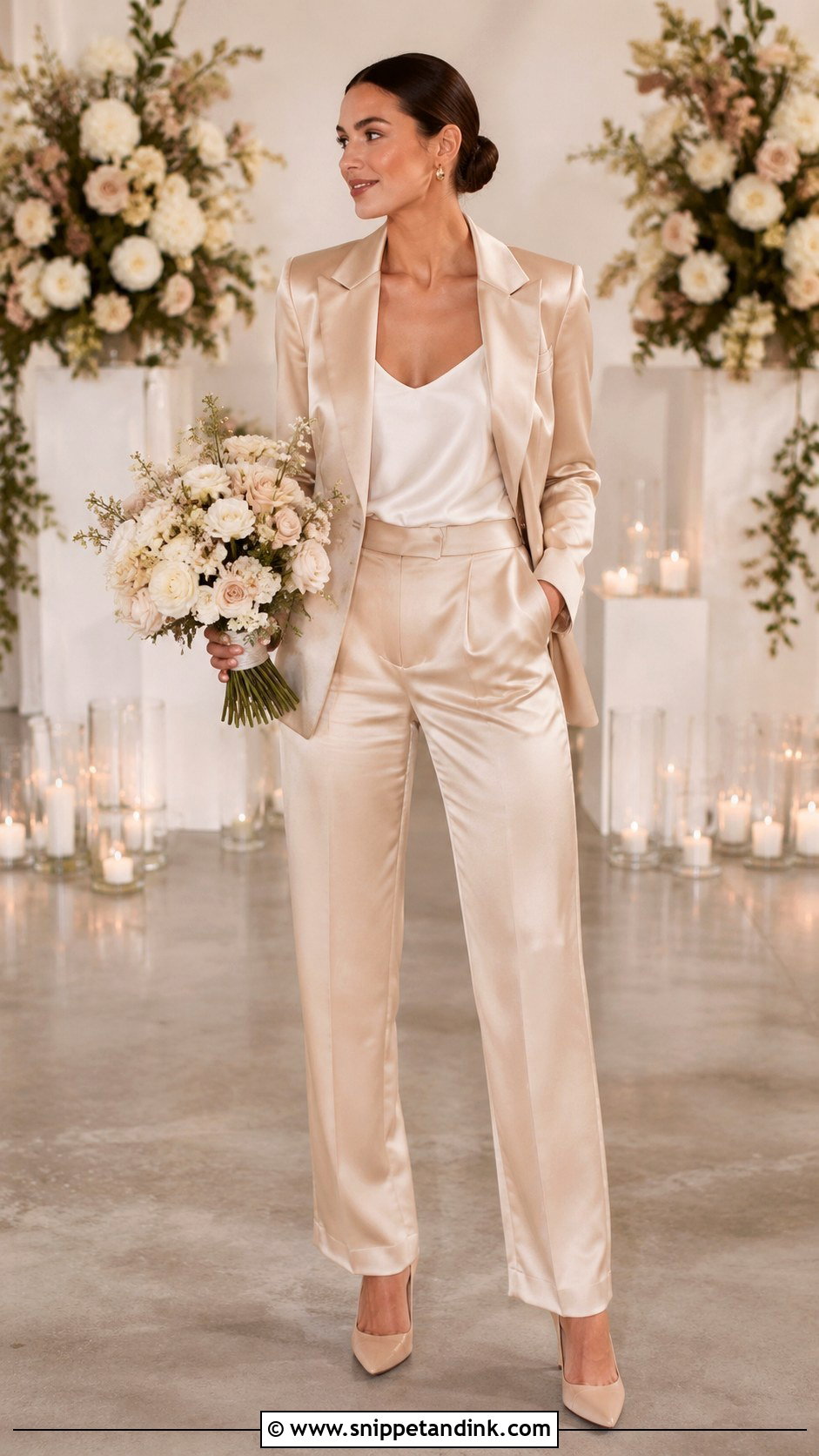 Champagne Lesbian Wedding Suit - Snippet and Ink - 30 Lesbian Wedding Outfits