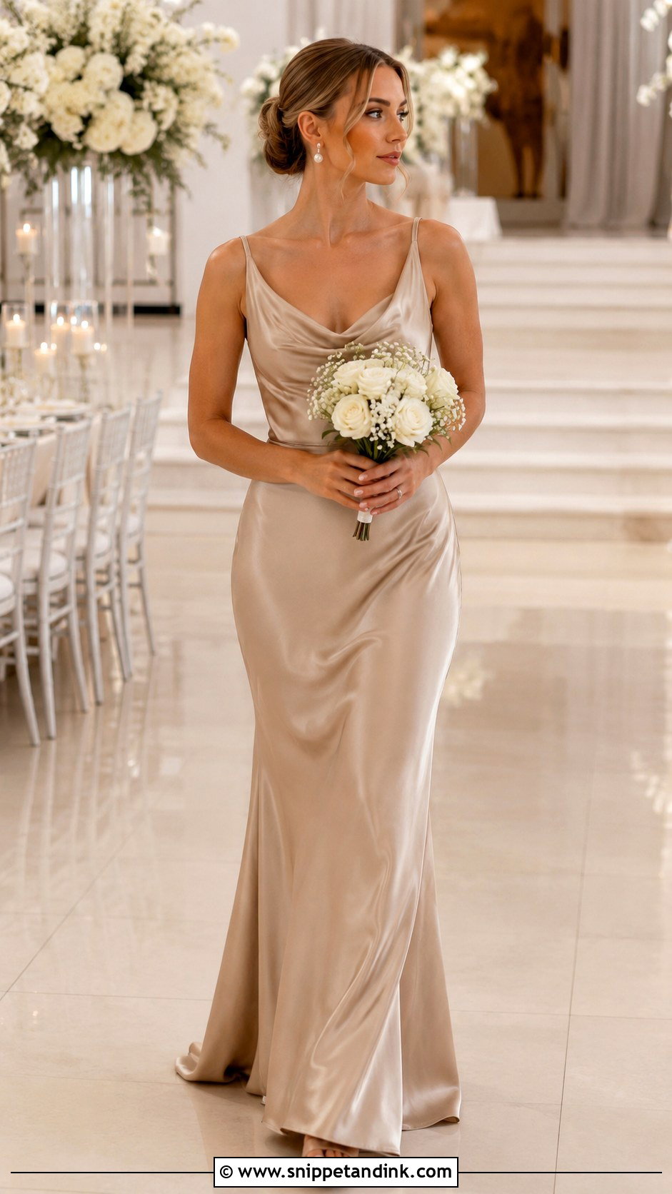 Champagne Maid Of Honor Gown - Snippet and Ink - 30 Maid of Honor Gown Ideas