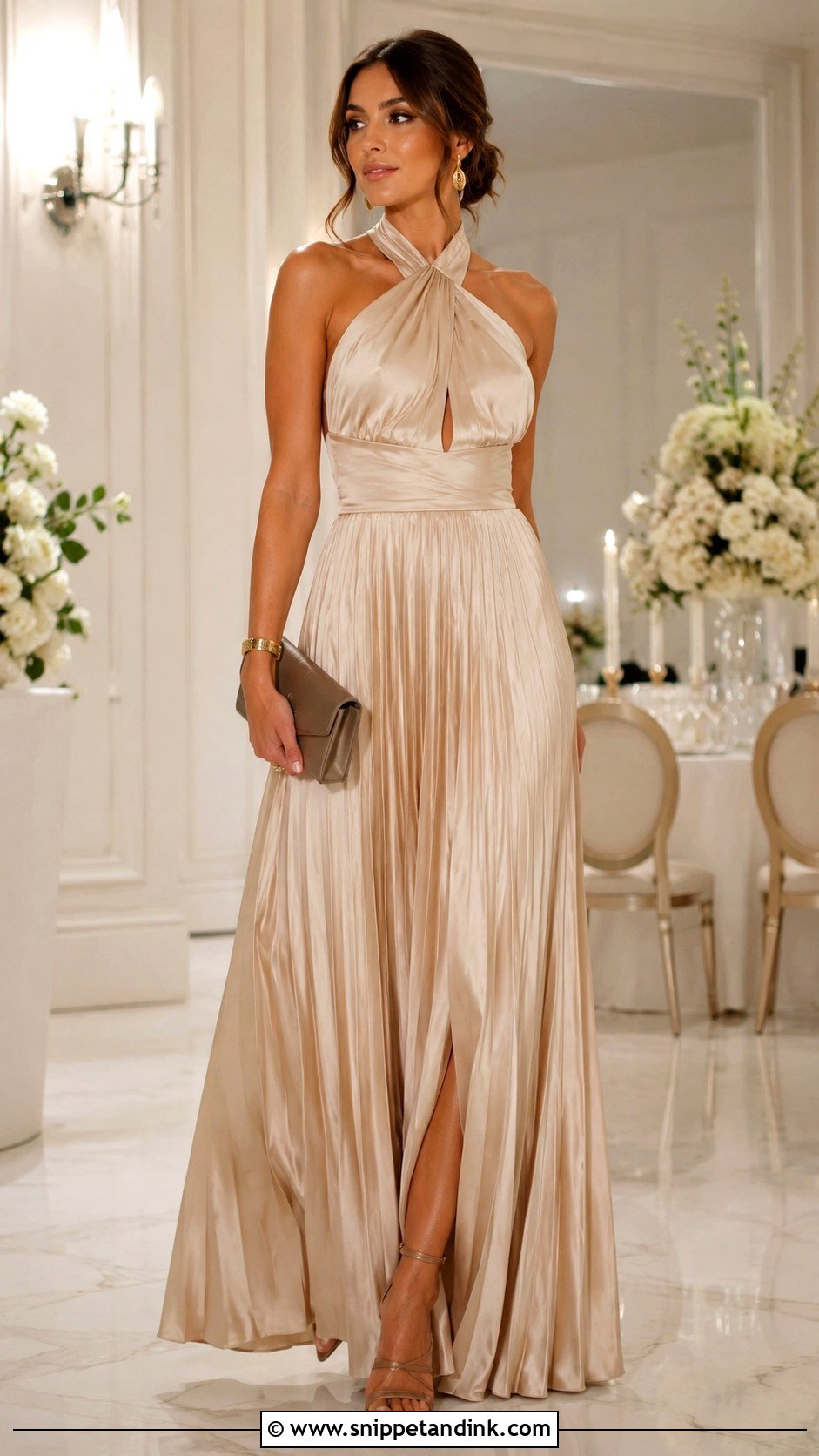 Champagne Maxi Dress For Wedding - Snippet and Ink - 25 Maxi Dress for Wedding Ideas