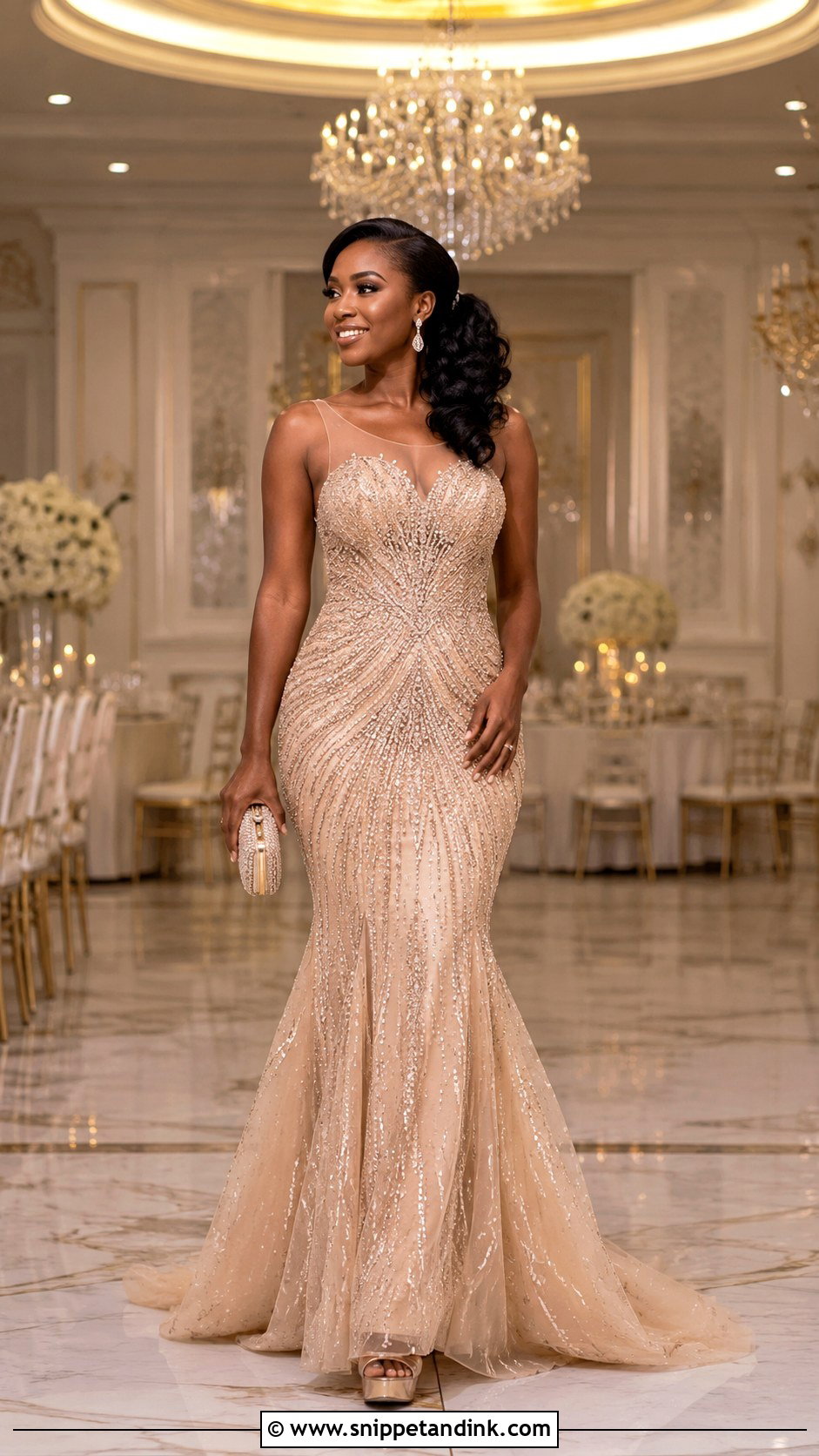 Champagne Mermaid Changing Dress - Snippet and Ink - 20 Changing Dresses for Brides in Uganda