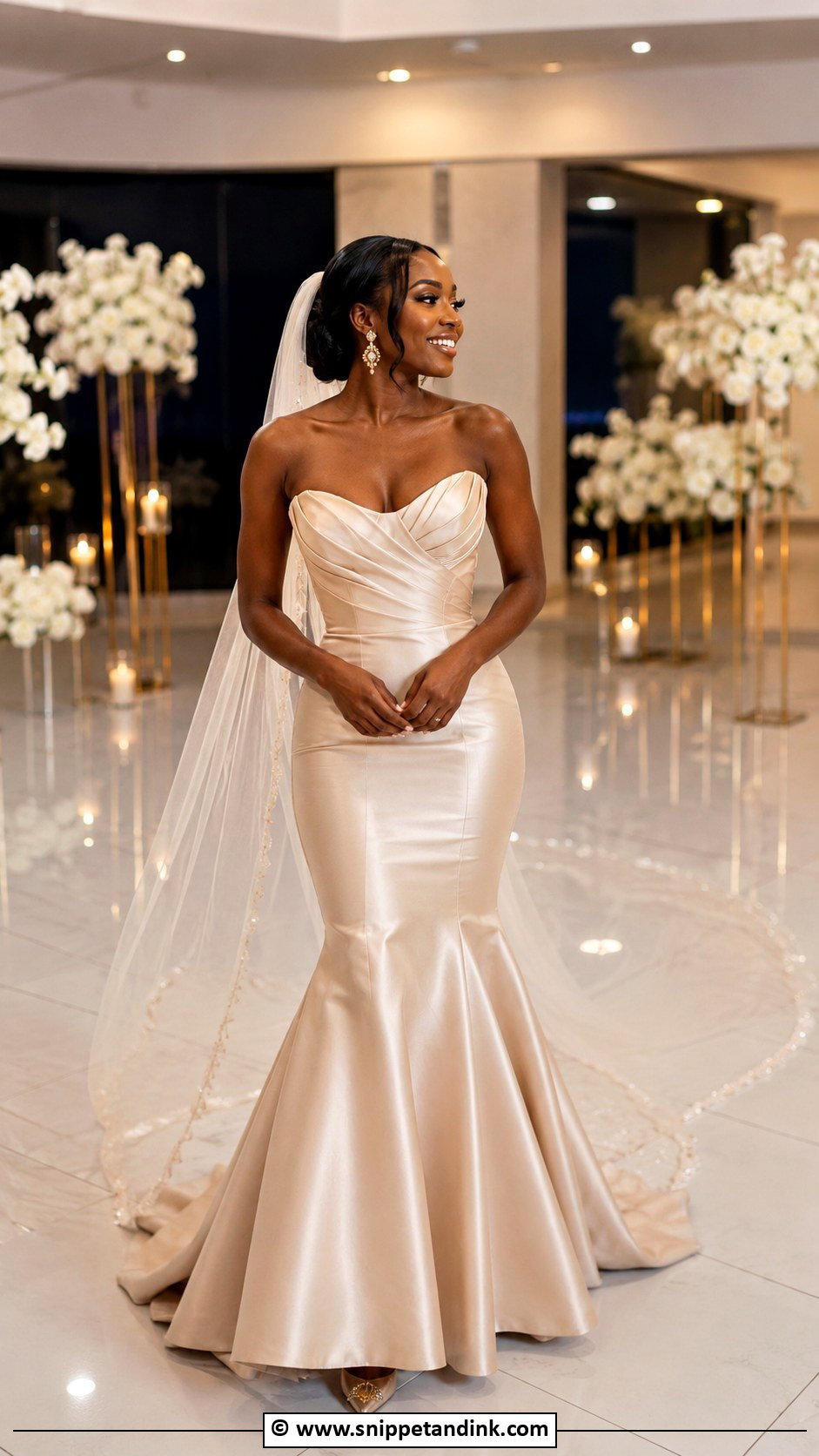 Champagne Mermaid Wedding Dress - Snippet and Ink - 30 Wedding Dresses Black Women