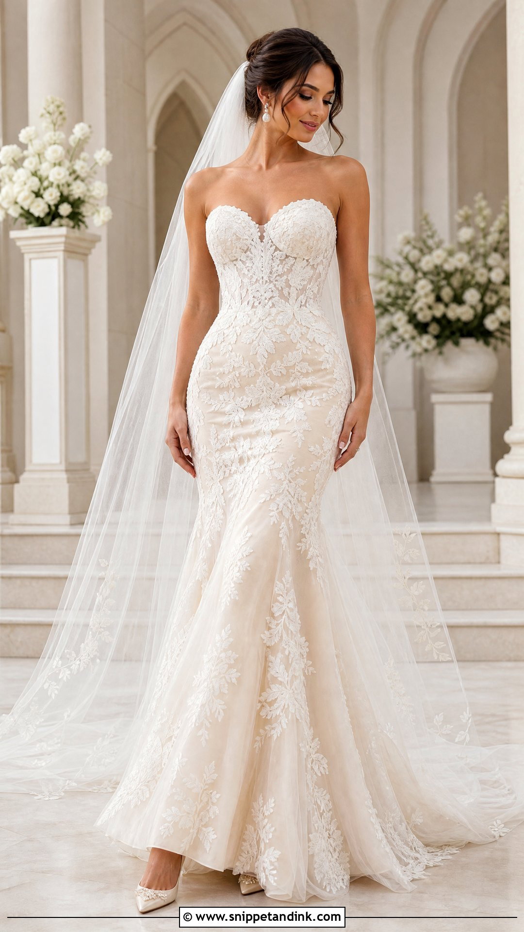 Champagne Mermaid Wedding Dress - Snippet and Ink - 20 Mermaid Cut Wedding Dress Ideas