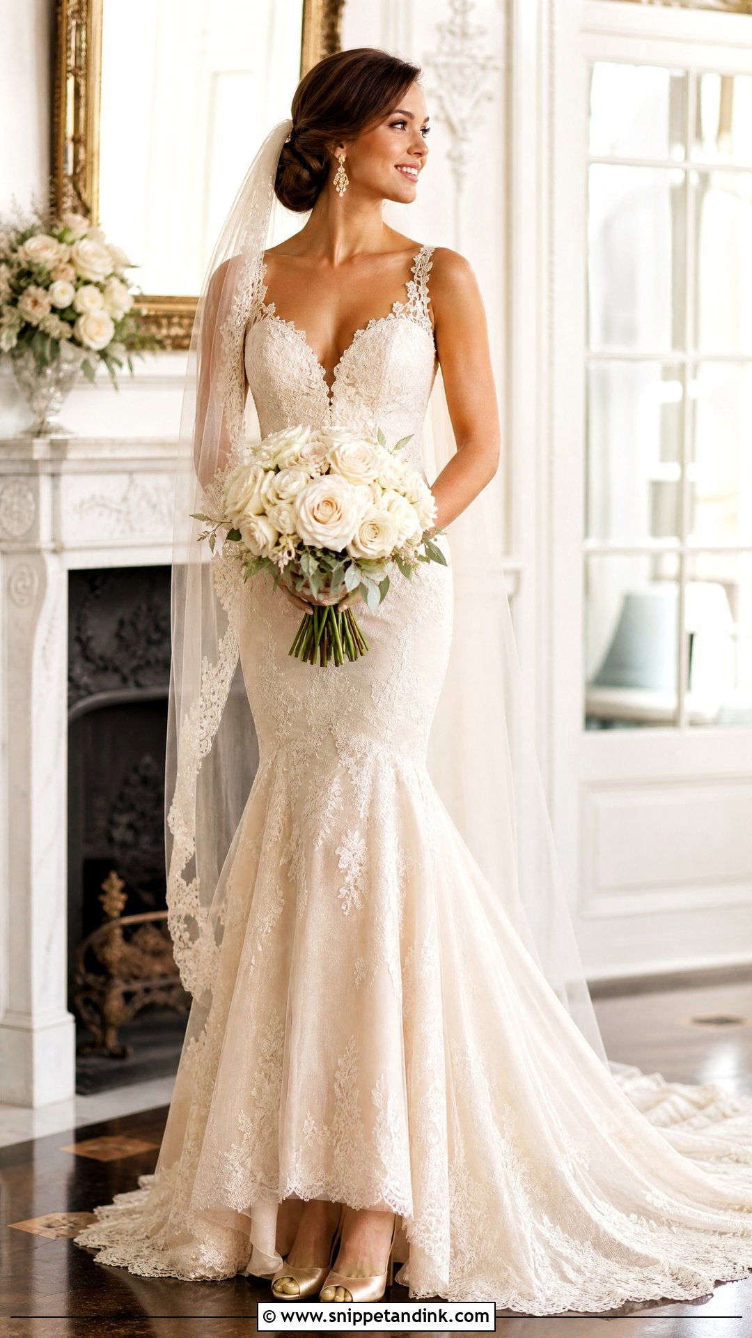 Champagne Mermaid Wedding Dress - Snippet and Ink - 25 Mermaid Bride Dress Ideas
