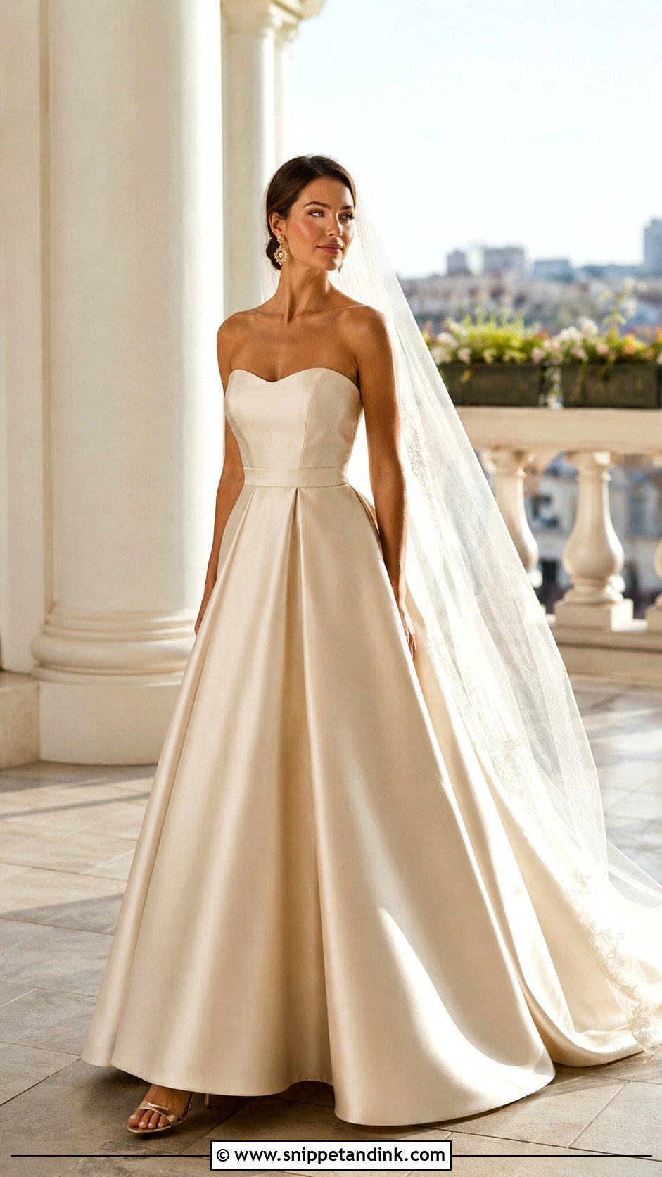 Champagne Mikado Wedding Dress - Snippet and Ink - 25 Mikado Wedding Dress Ideas