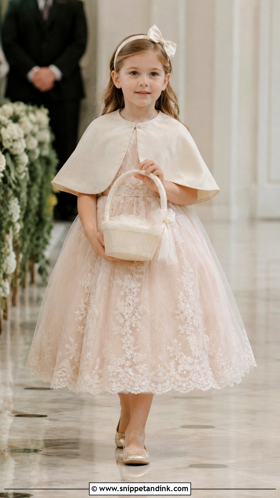 Champagne Mini Bride Dress With Gold Flats - Snippet and Ink - 20 Mini Bride Ideas