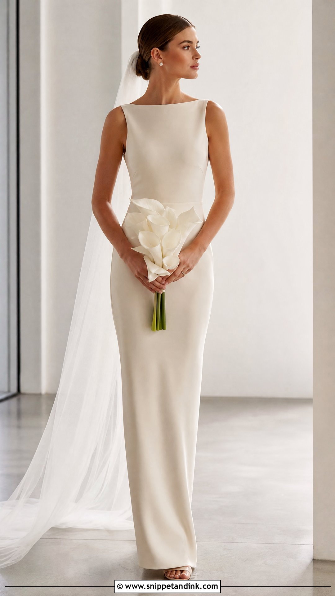 Champagne Minimalist Wedding Gown - Snippet and Ink - 25 Champagne Wedding Gown Ideas