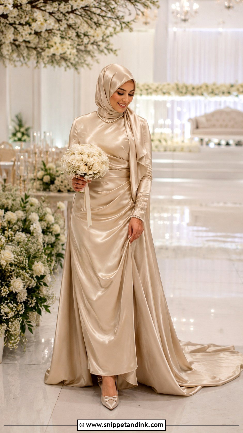 Champagne Muslim Wedding Dress - Snippet and Ink - 25 Simple Muslim Wedding Dress Ideas