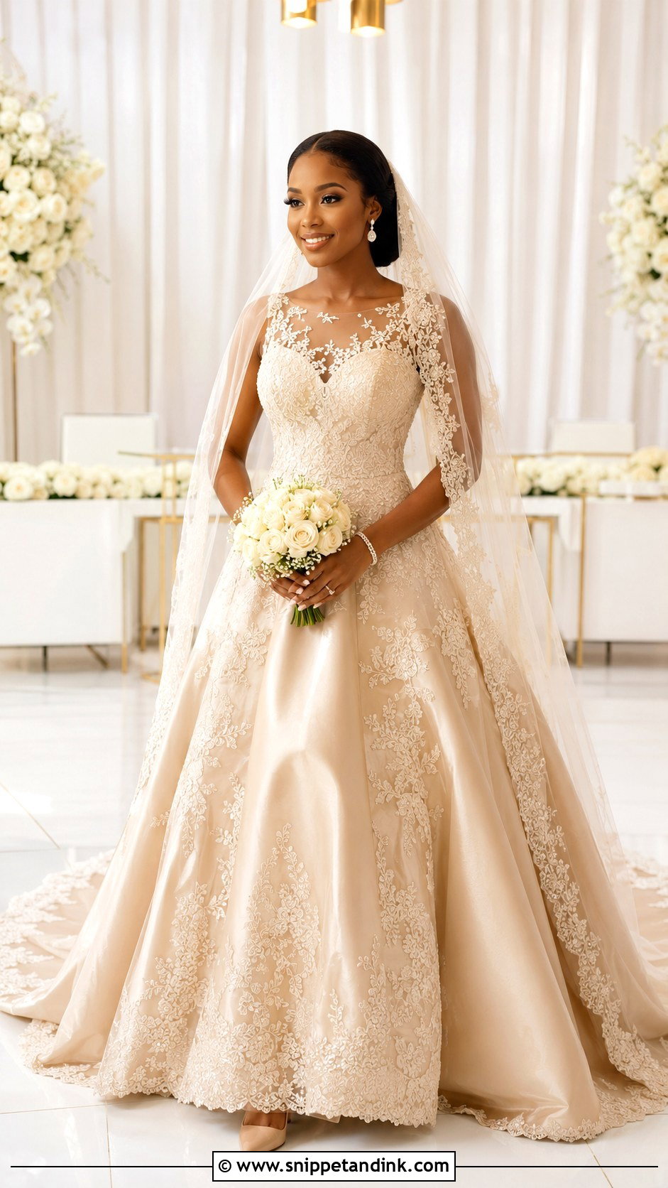 Champagne Nigerian Wedding Dress - Snippet and Ink - 25 Nigeria Wedding Dress Ideas