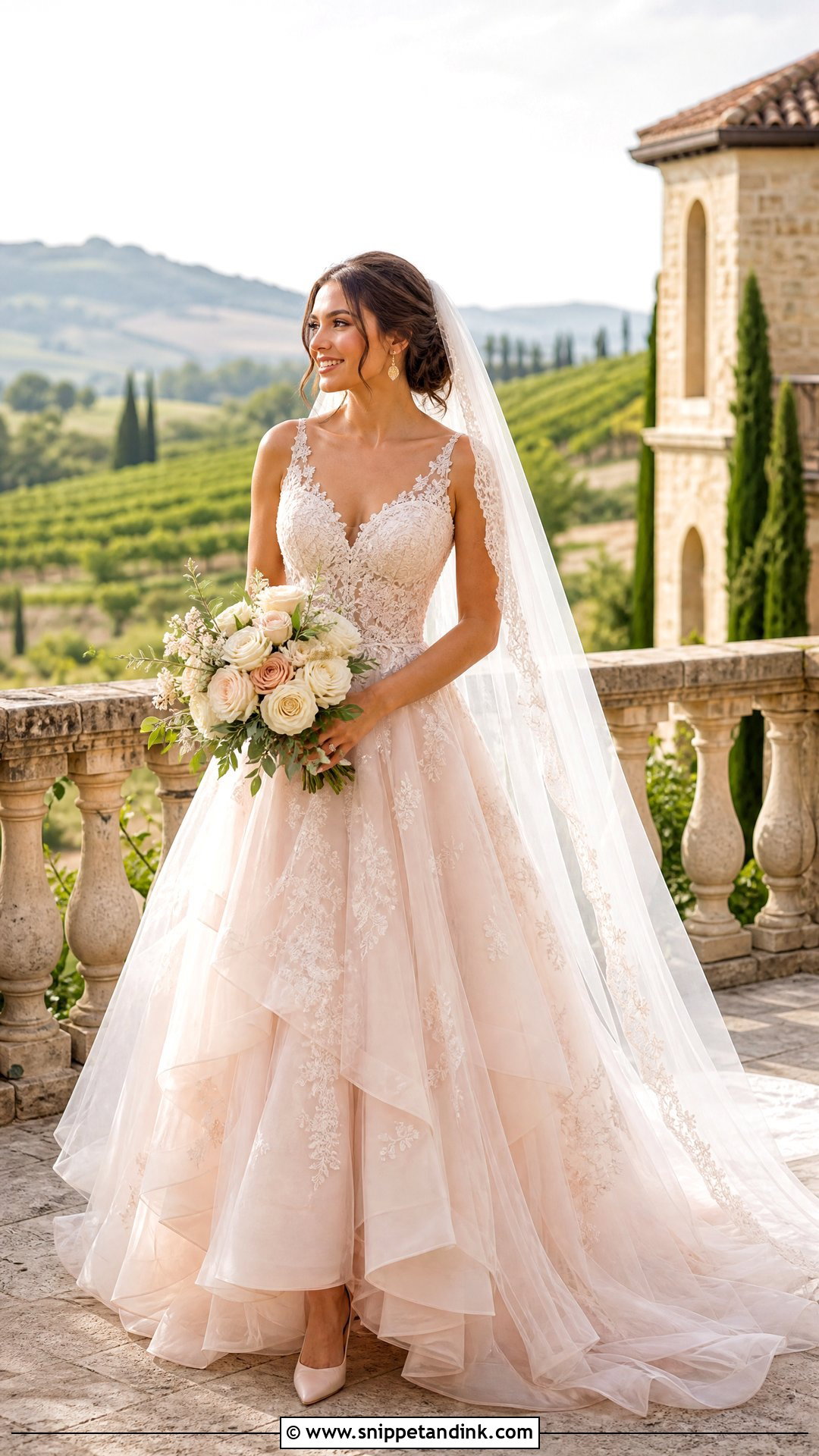 Champagne Pink Wedding Dress - Snippet and Ink - 20 Pastel Wedding Dresses