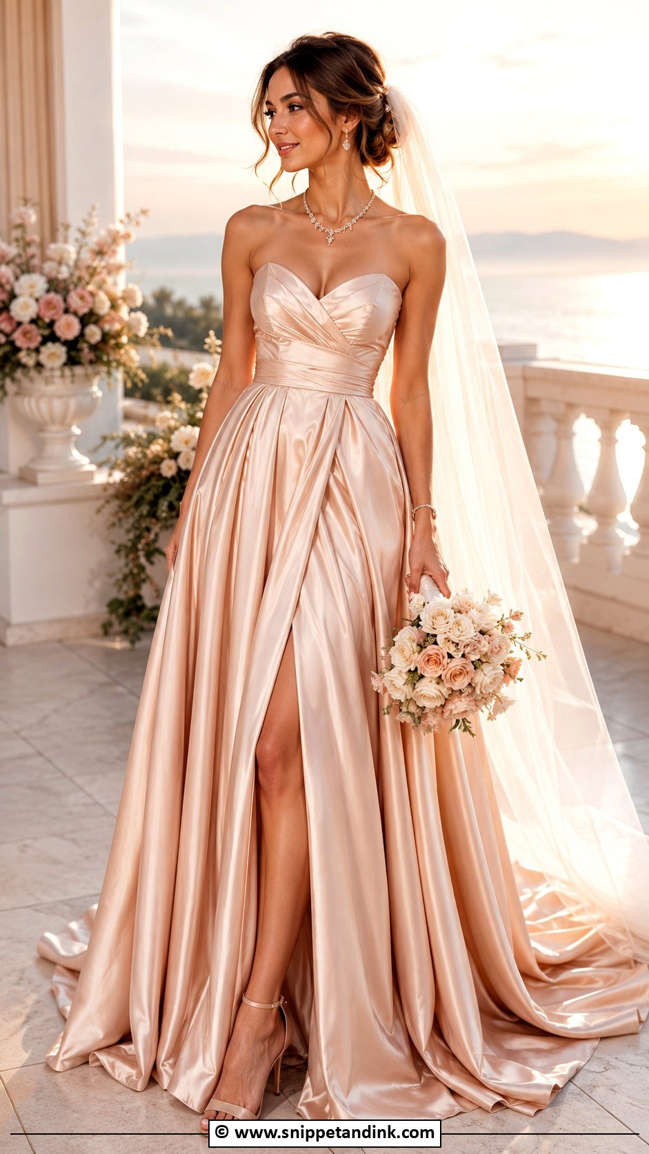 Champagne Pink Wedding Dress - Snippet and Ink - 35 Pink Wedding Dress Ideas