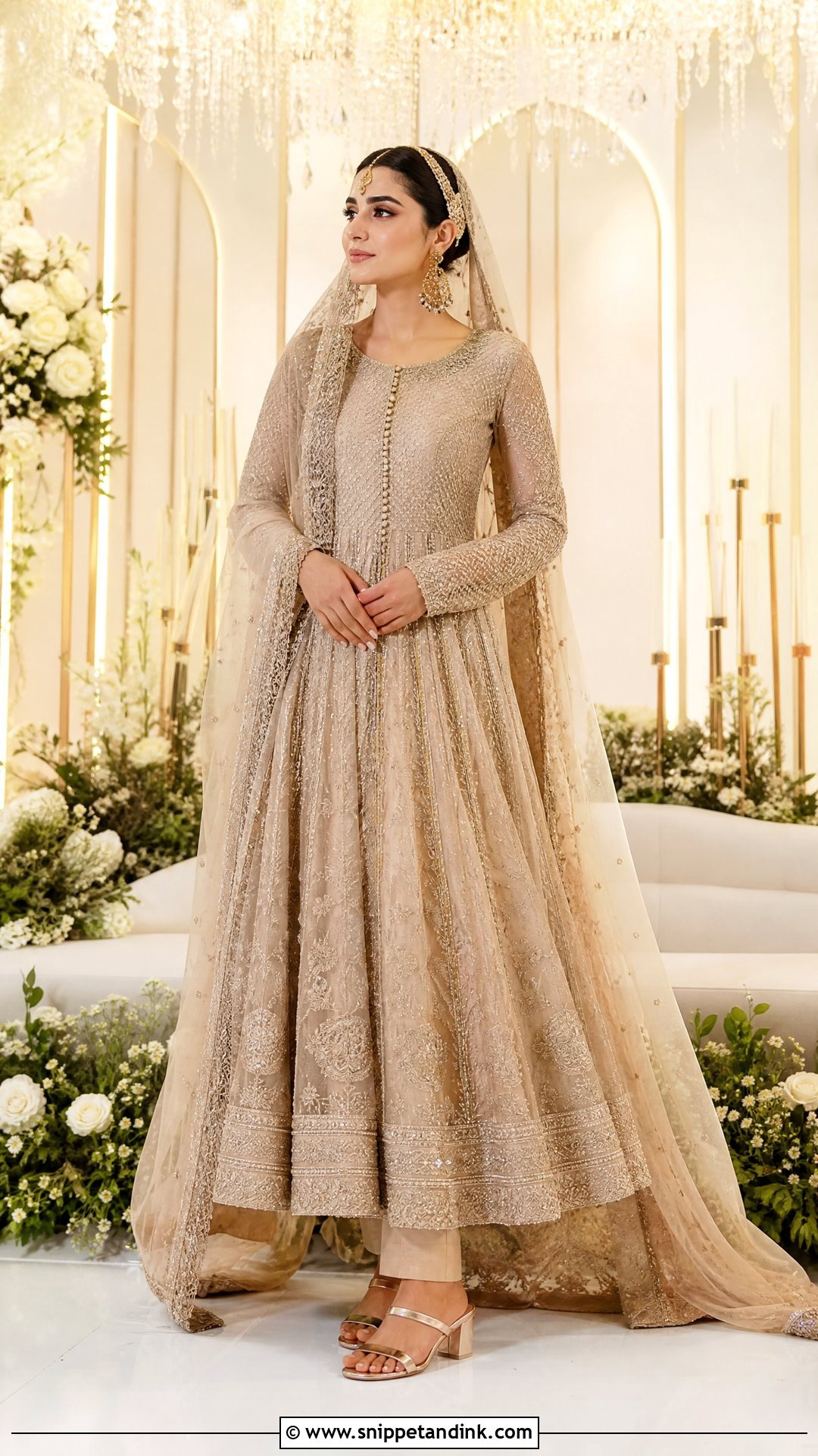 Champagne Pishwas Nikkah Dress - Snippet and Ink - 20 Nikkah Inspo Dresses