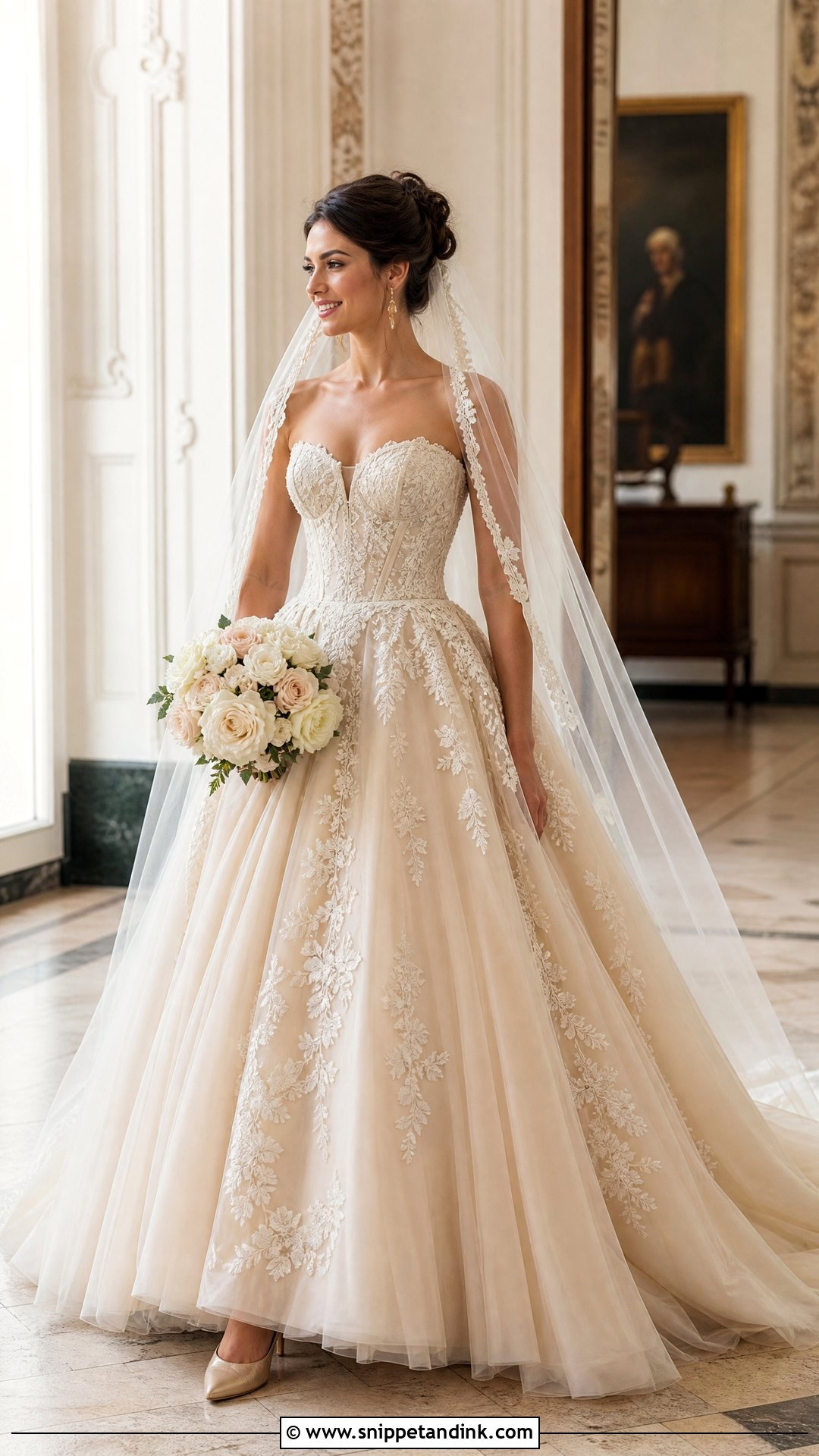 Champagne Princess Ball Gown Wedding Dress - Snippet and Ink - 20 Princess Ball Gowns Wedding Dress