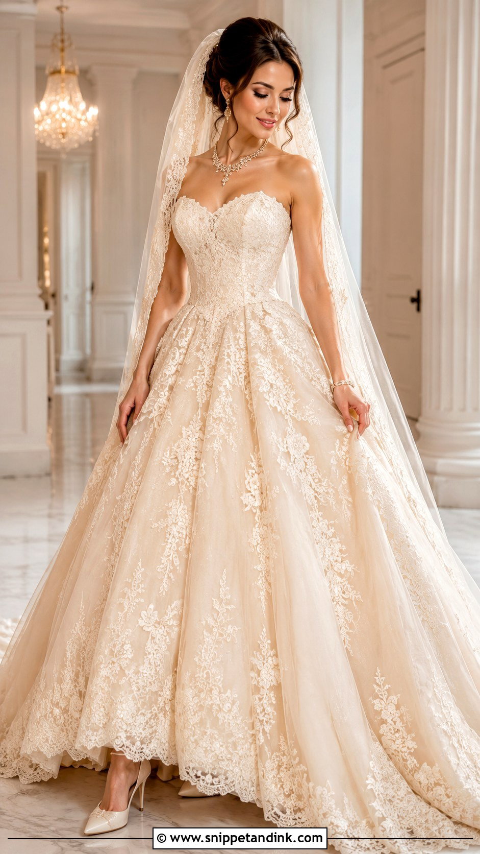 Champagne Princess Ballgown Wedding Dress - Snippet and Ink - 25 Princess Ballgown Wedding Dresses
