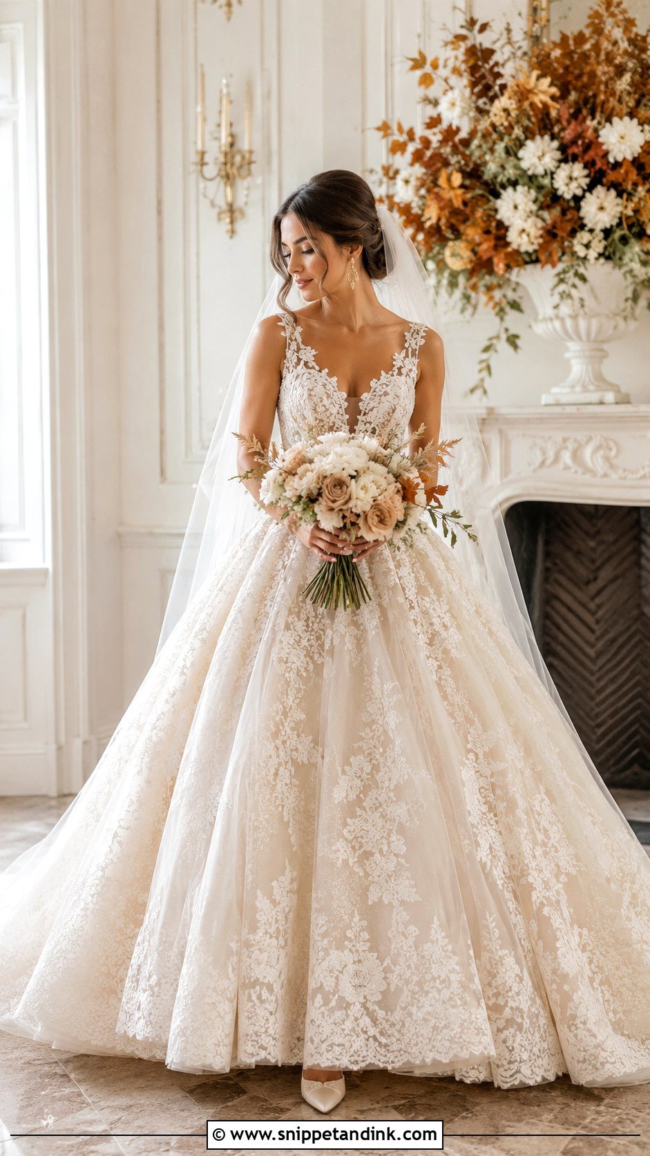 Champagne Princess Gown Wedding Dress - Snippet and Ink - 25 Princess Gown Wedding Dress Ideas