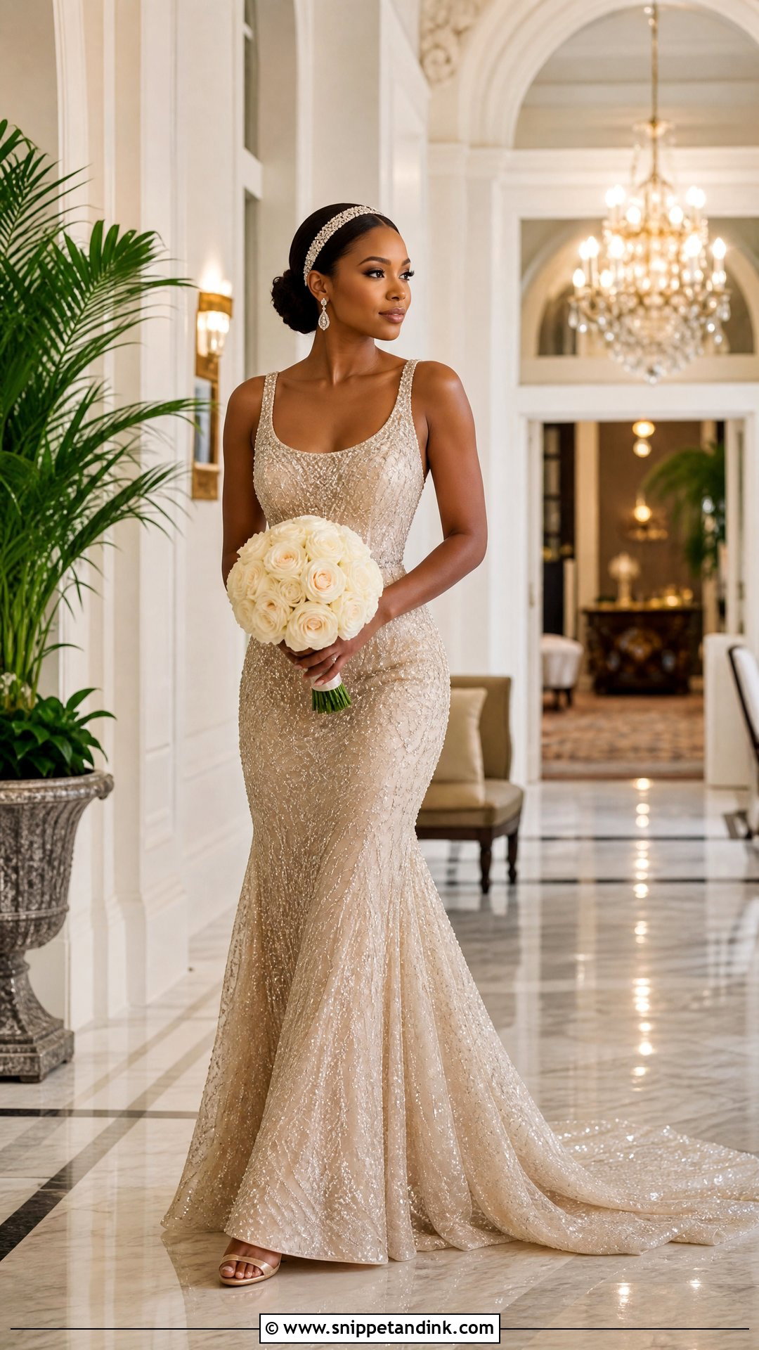 Champagne Princess Tiana Fit And Flare Dress - Snippet and Ink - 20 Princess Tiana Wedding Dress Ideas