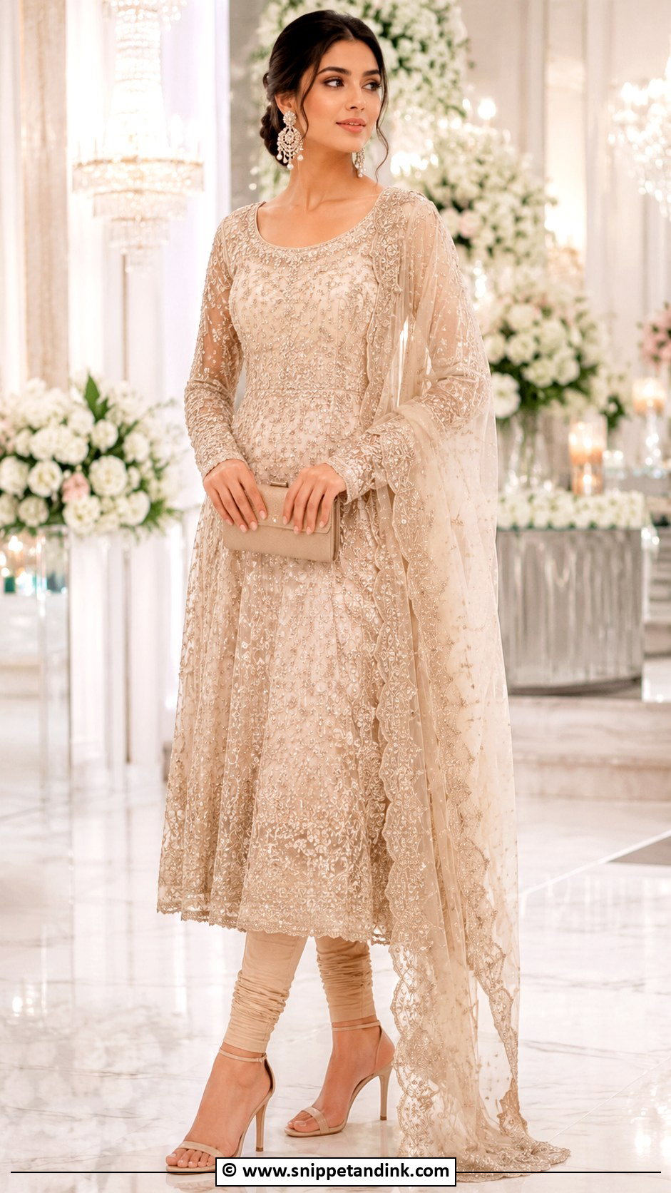 Champagne Punjabi Reception Suit - Snippet and Ink - 30 Punjabi Wedding Suit Ideas