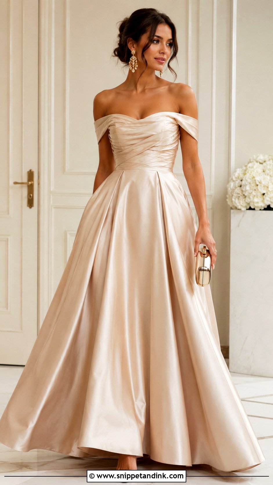 Champagne Satin Ball Gown - Snippet and Ink - 25 Satin Ball Gown Ideas
