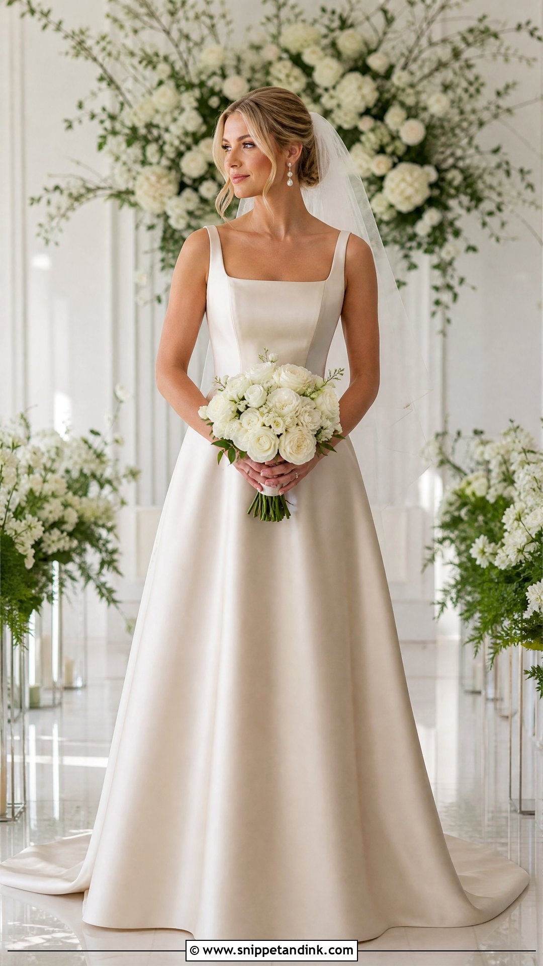 Champagne Satin Bridal Dress - Snippet and Ink - 20 Satin Bridal Dress Ideas
