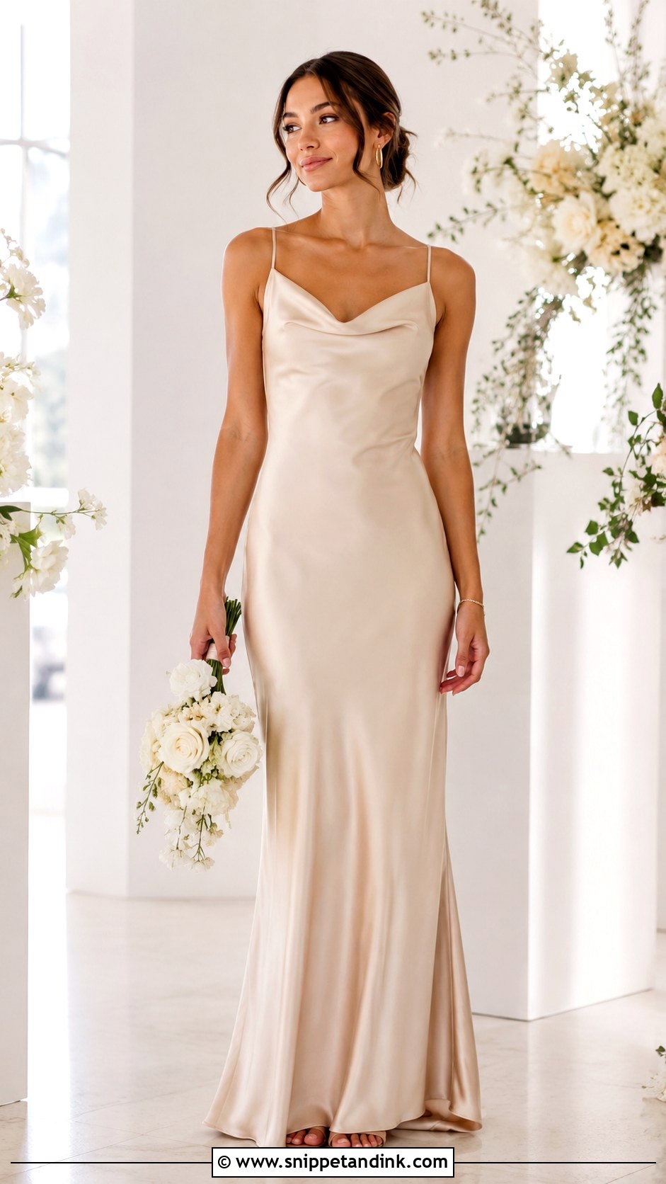 Champagne Satin Bridal Party Dress - Snippet and Ink - 25 Bridal Party Dress Ideas