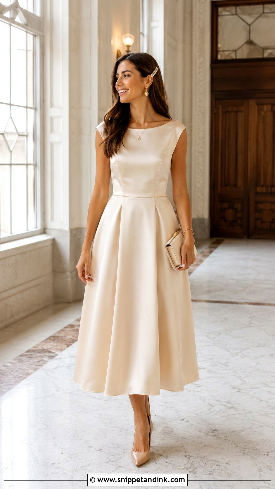 Champagne Satin Court Wedding Dress - Snippet and Ink - 25 Simple Court Wedding Dress Ideas