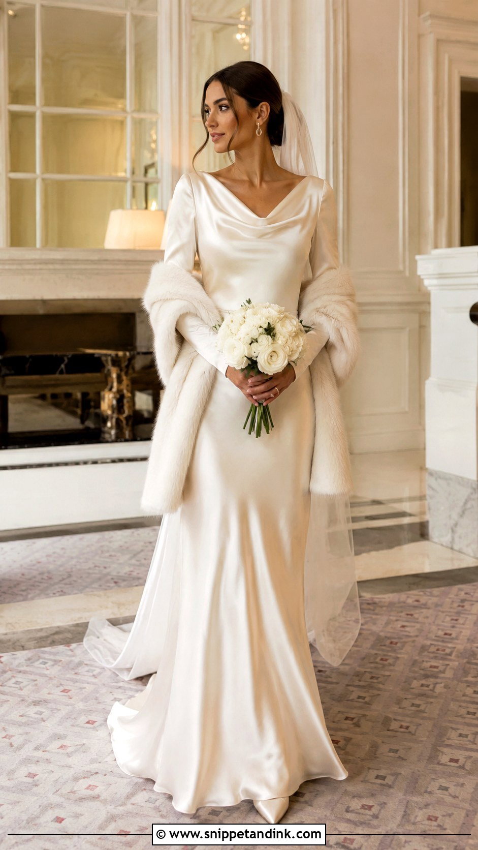 Champagne Satin January Wedding Dress - Snippet and Ink - 20 January Wedding Dress Ideas