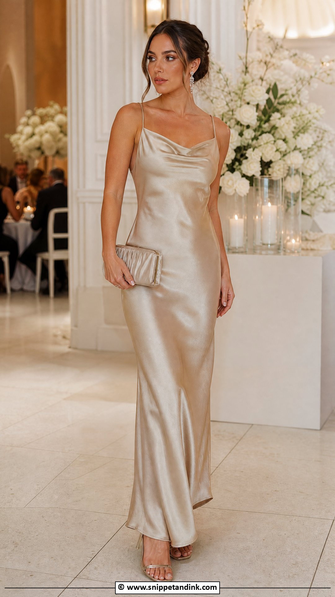 Champagne Satin Maid Of Honour Dress - Snippet and Ink - 35 Maid of Honour Dresses