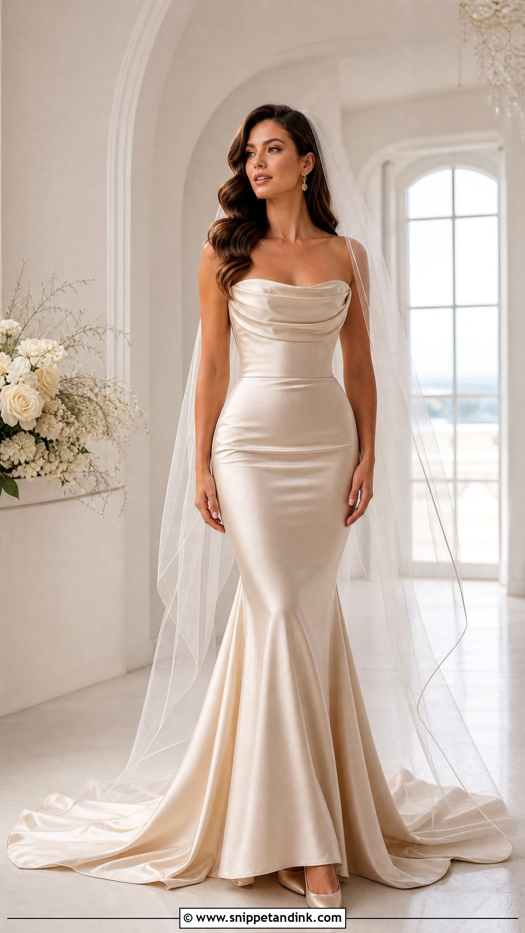 Champagne Satin Skin Tight Wedding Dress - Snippet and Ink - 20 Skin Tight Wedding Dress Ideas