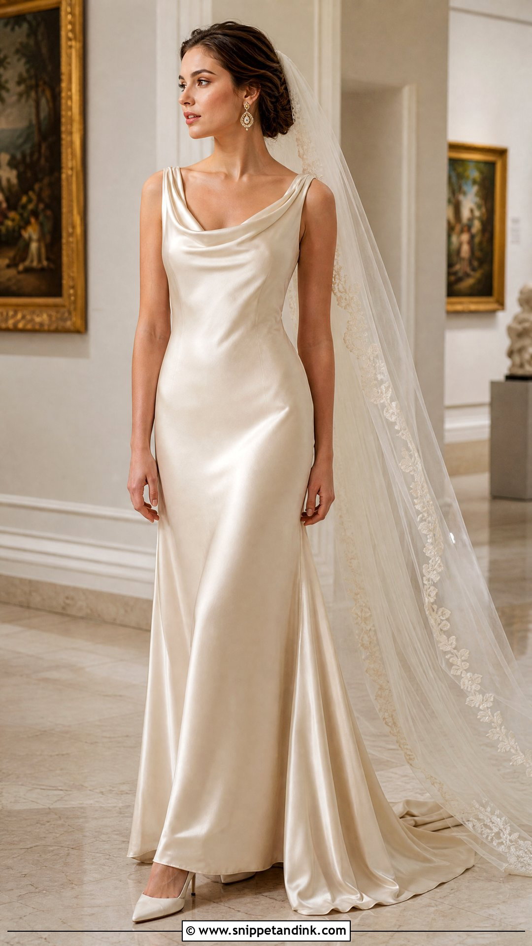 Champagne Satin Vintage Bridal Gown - Snippet and Ink - 20 Vintage Bridal Gown Ideas