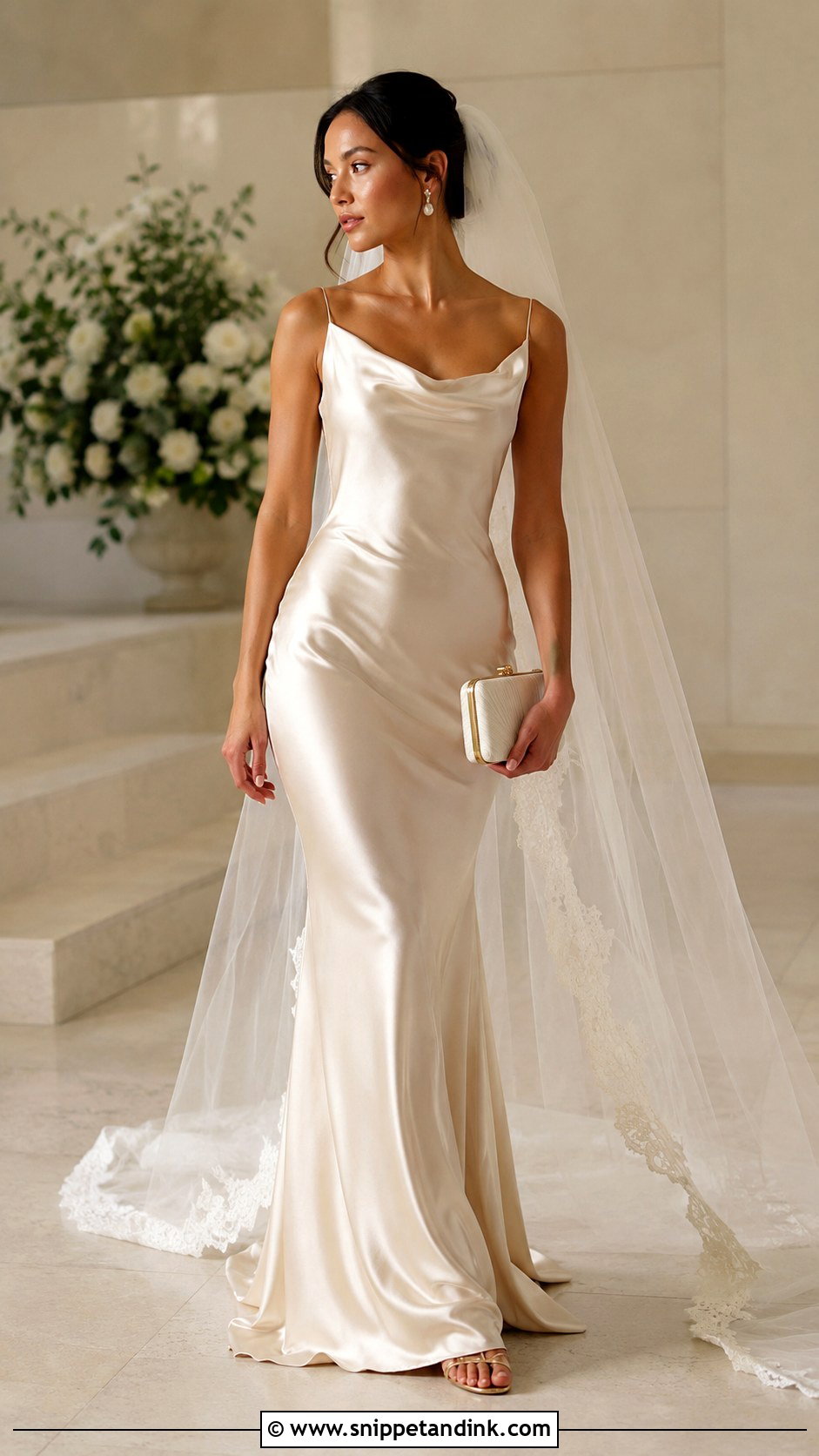 Champagne Satin Wedding Dress - Snippet and Ink - 20 Colour Wedding Dress Ideas