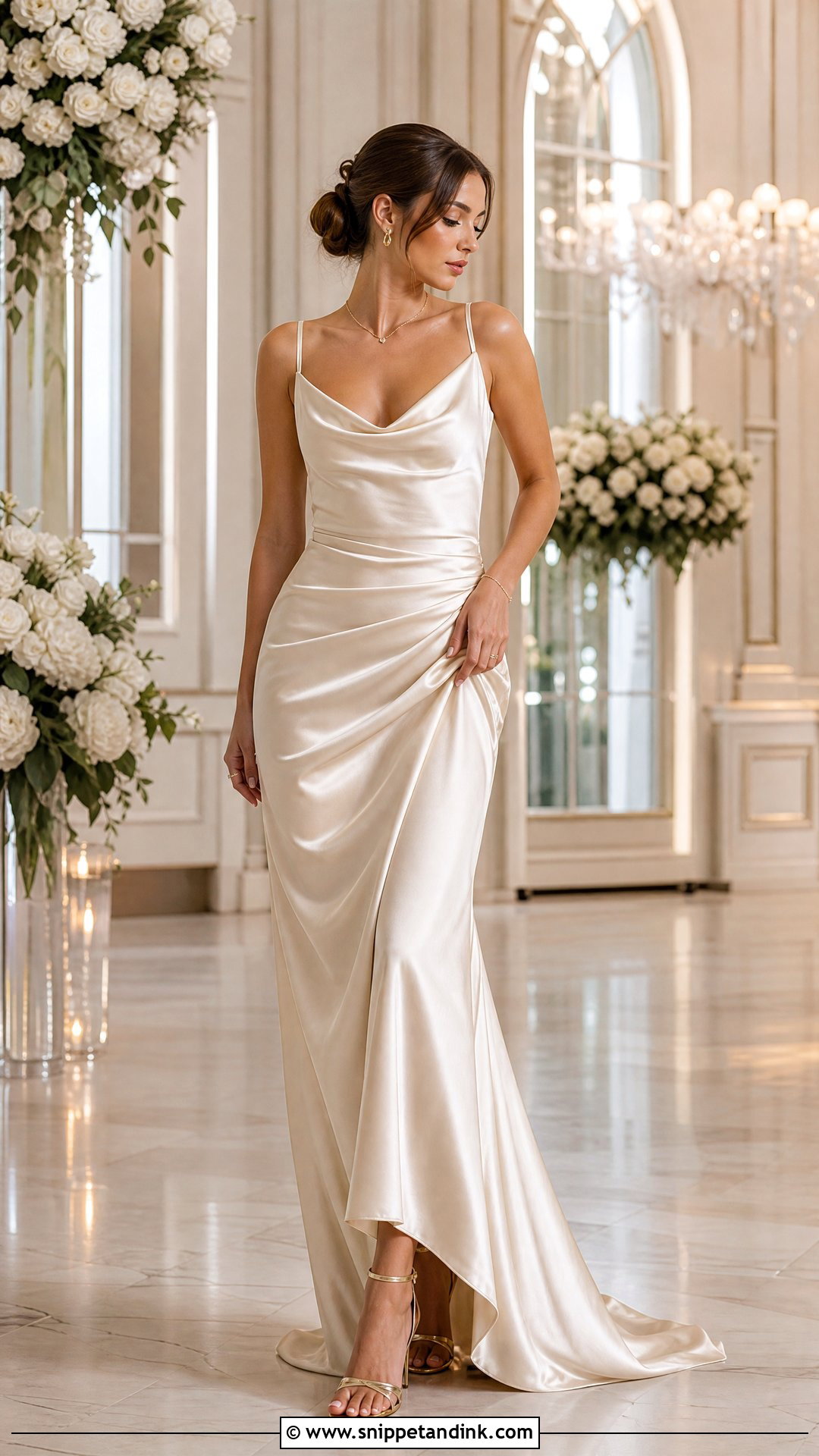 Champagne Satin Wedding Dress - Snippet and Ink - 25 Wedding Dress Unique Ideas