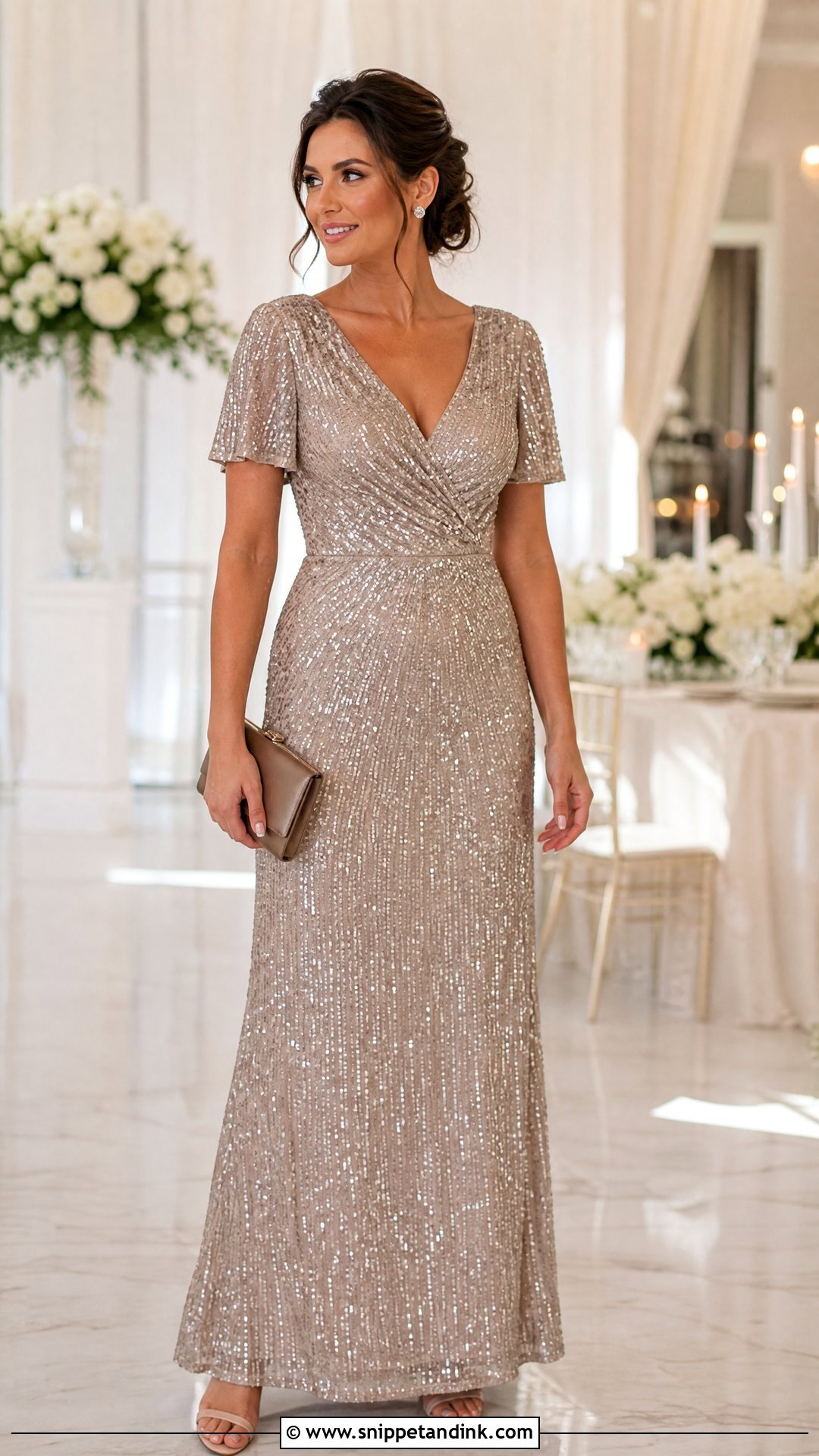 Champagne Sequin Sister of the Bride Dress - Snippet and Ink - 20 Unique Sister of the Bride Dress Ideas