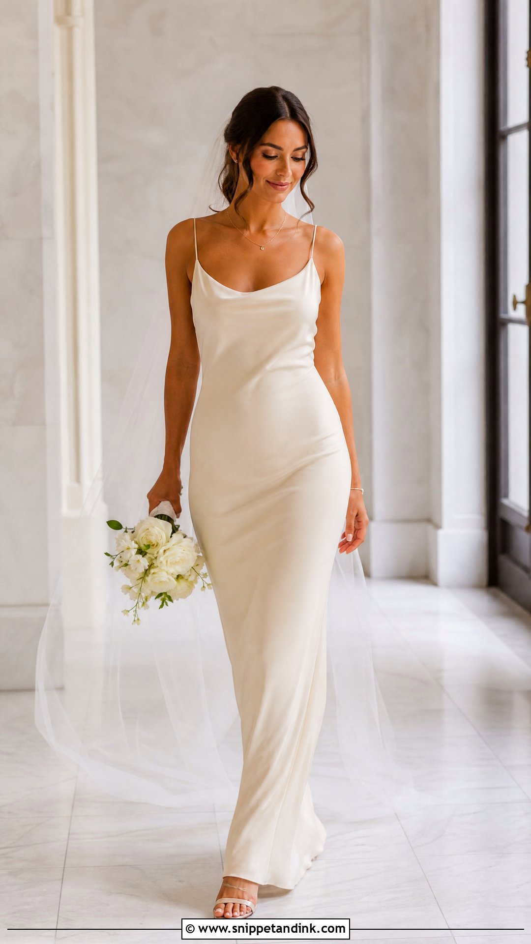 Champagne Sheath Wedding Dress - Snippet and Ink - 25 Champagne Wedding Gown Ideas