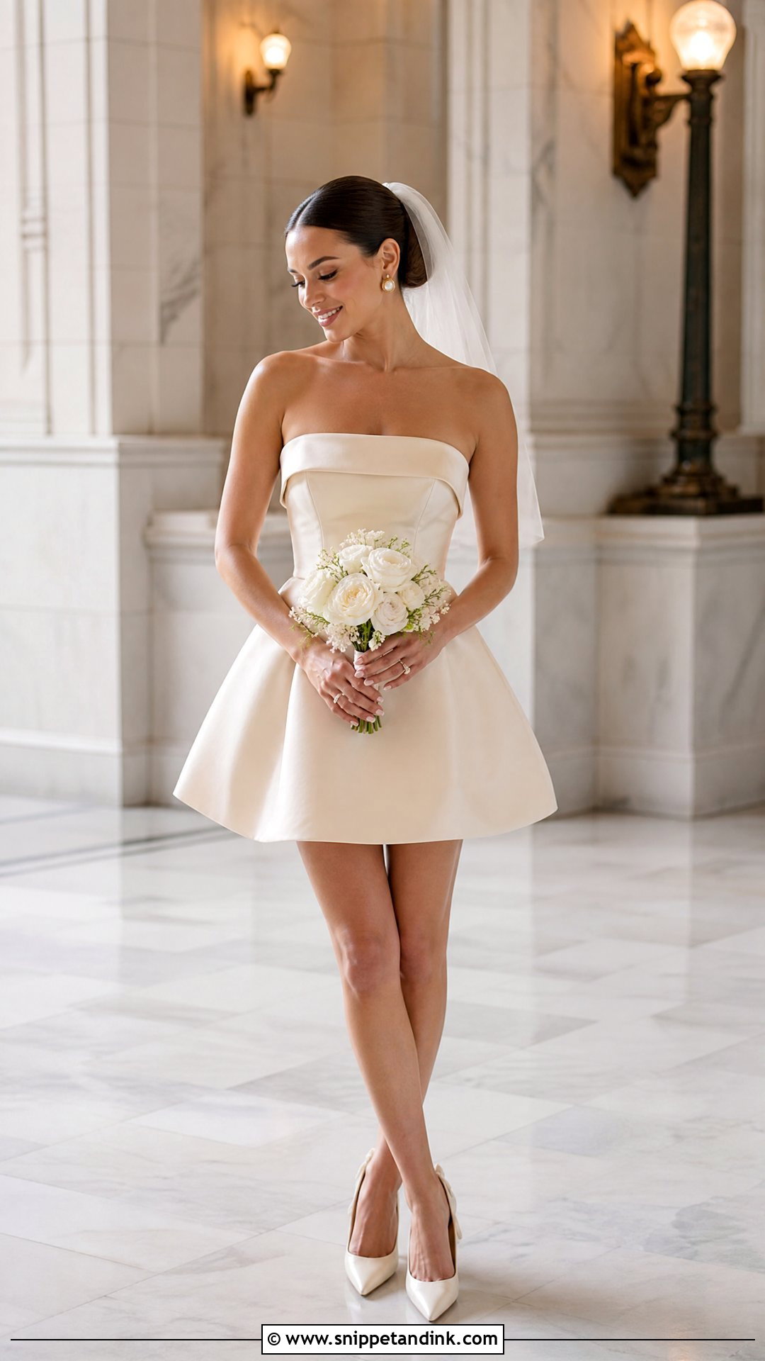 Champagne Short Wedding Dress - Snippet and Ink - 25 Champagne Wedding Gown Ideas