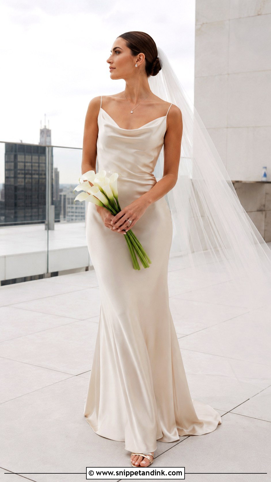 Champagne Silk Slip Bridal Dress - Snippet and Ink - 20 Champagne Bridal Dress Ideas