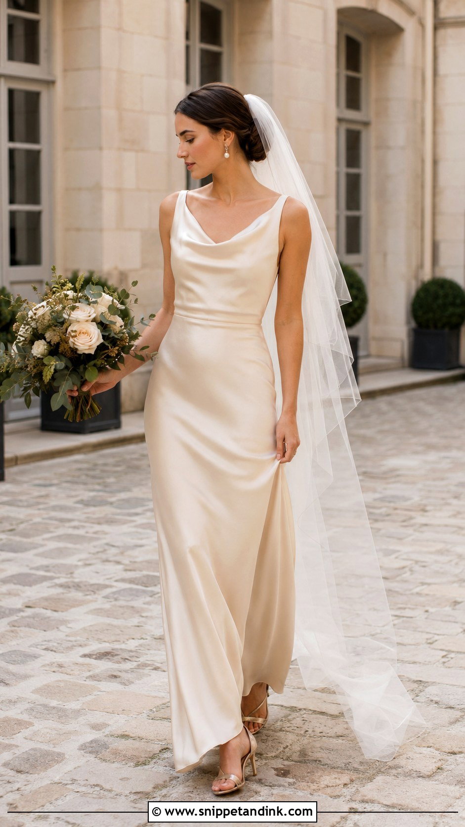 Champagne Silk Wedding Dress - Snippet and Ink - 20 France Wedding Dress Ideas