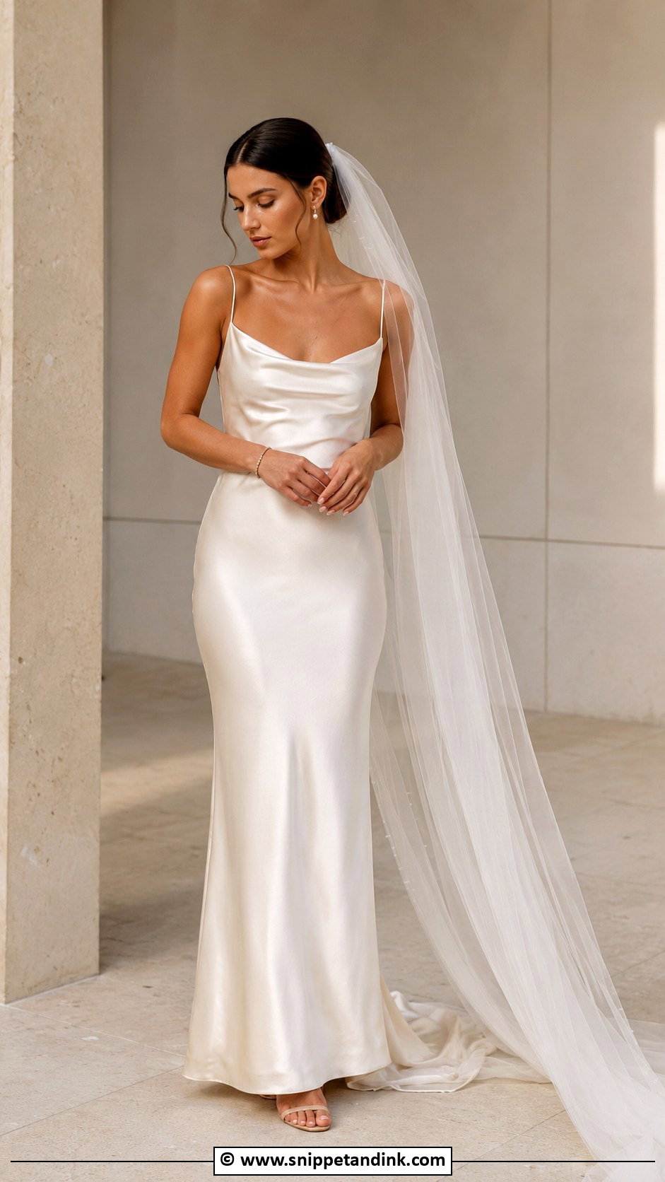 Champagne Slip Wedding Dress - Snippet and Ink - 30 Champagne Wedding Dress Ideas