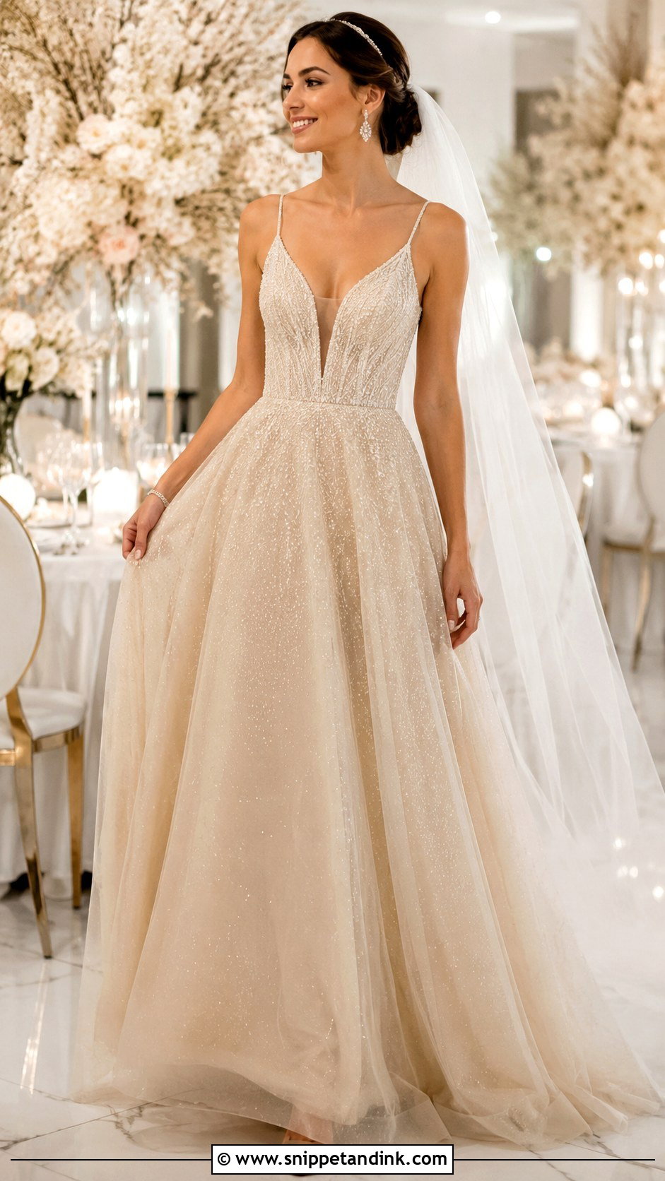Champagne Sparkle Fairy Bride Dress - Snippet and Ink - 20 Fairy Bride Dress Ideas