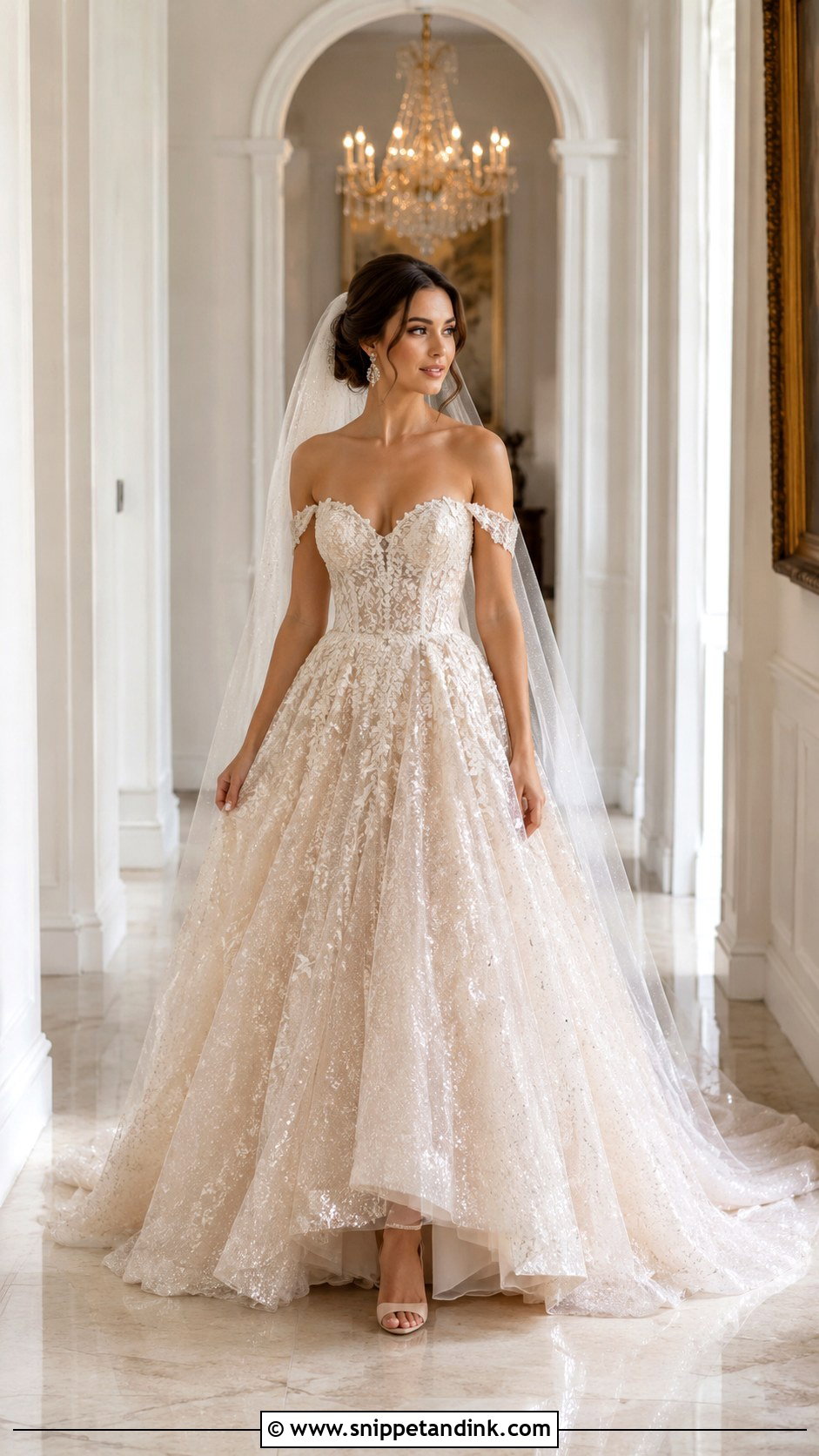 Champagne Sparkle Princess Wedding Dress - Snippet and Ink - 30 Princess Wedding Dresses Sparkle
